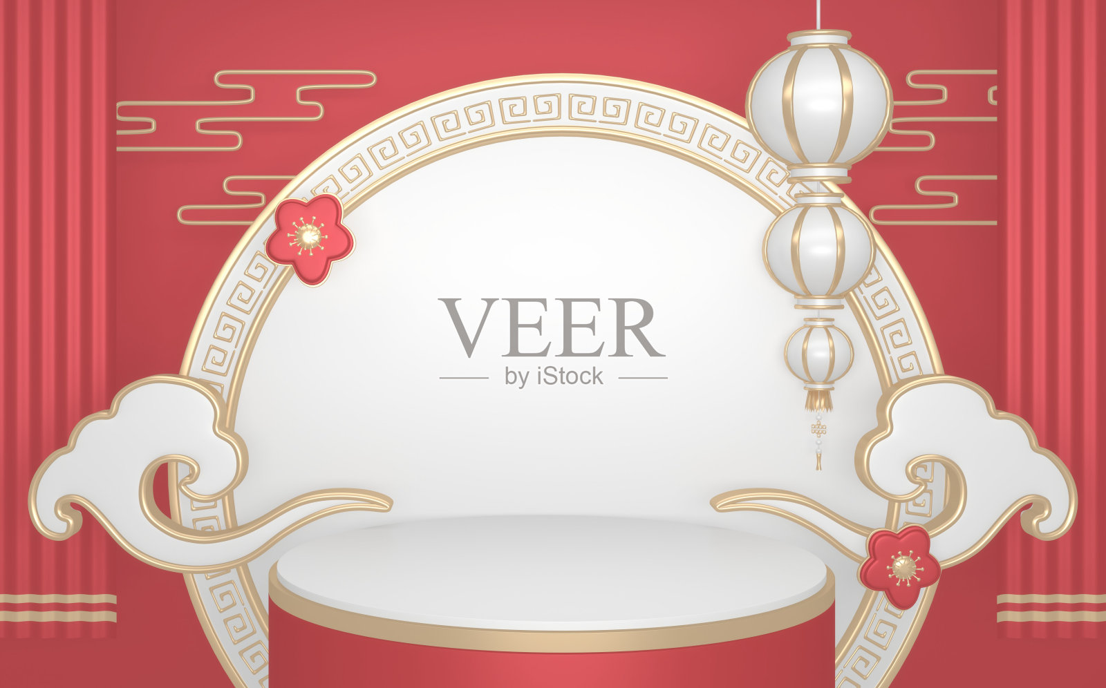 日本粉裙以粉红色为背景，呈现日本风格。三维渲染照片摄影图片