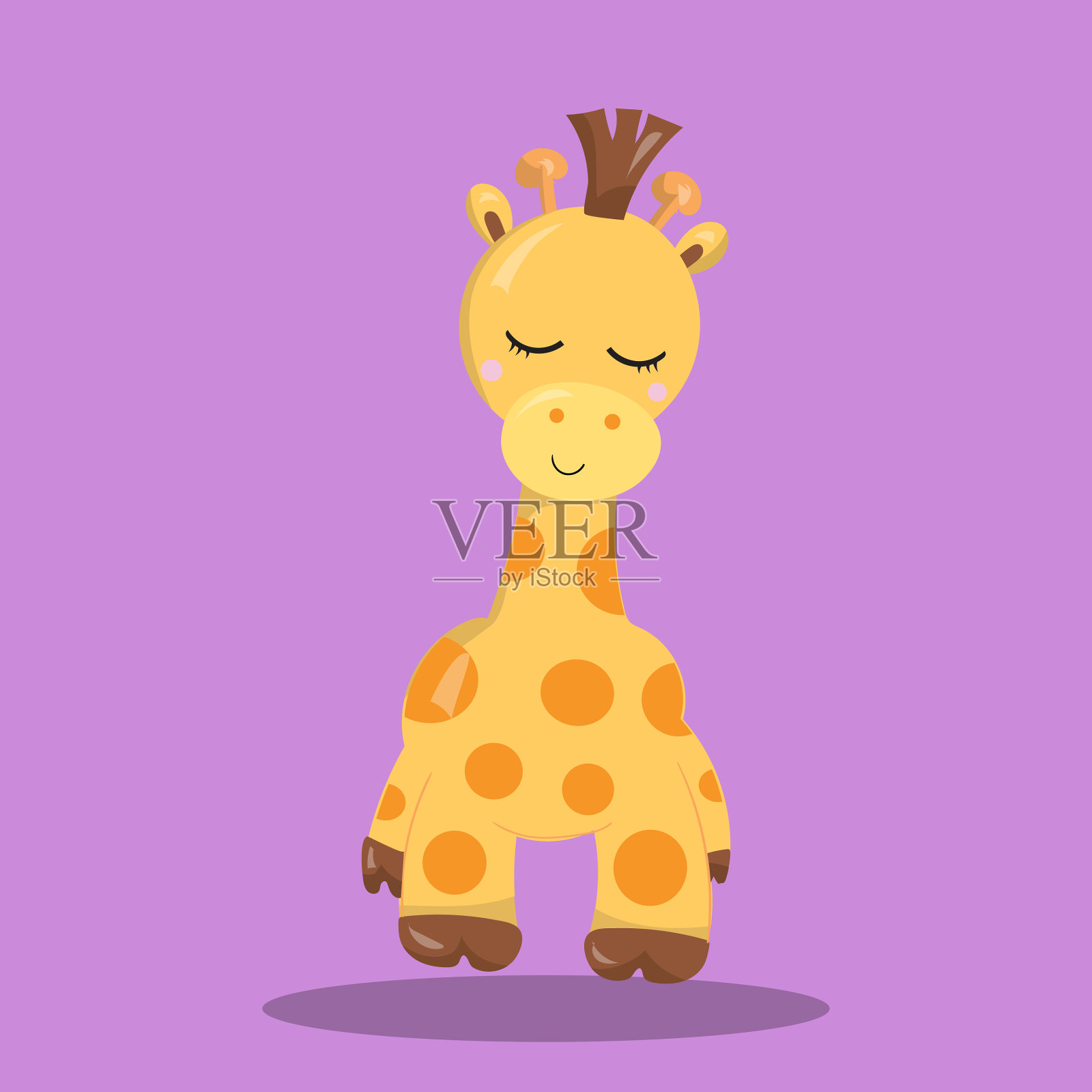 长颈鹿面前04插画图片素材