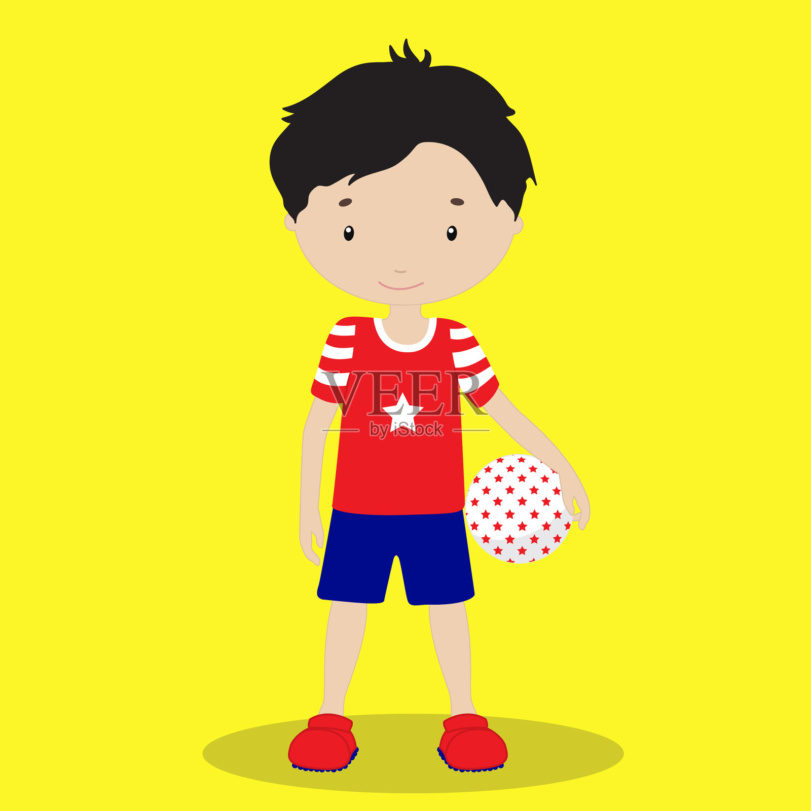 独立日男孩球01插画图片素材
