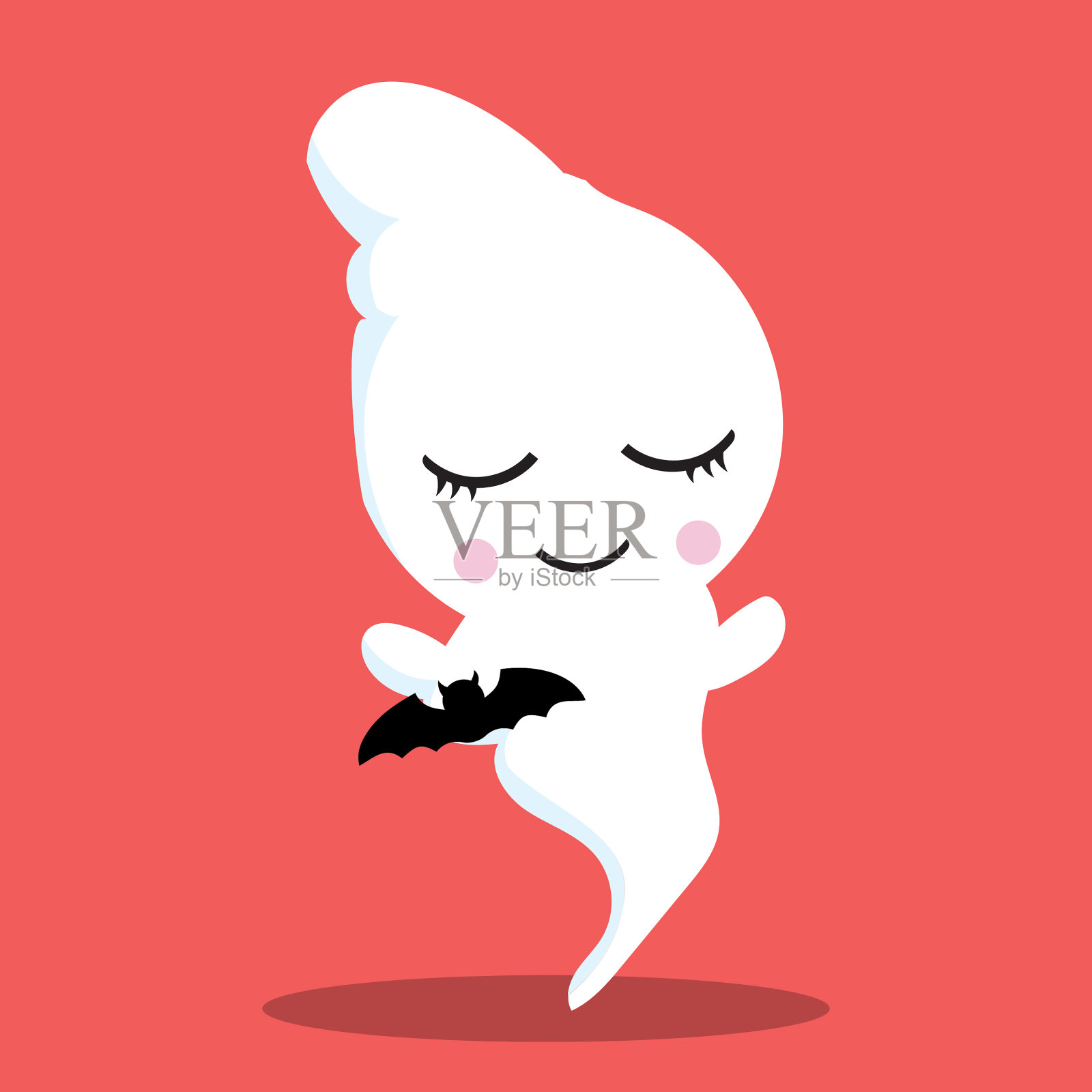 小鬼红01插画图片素材