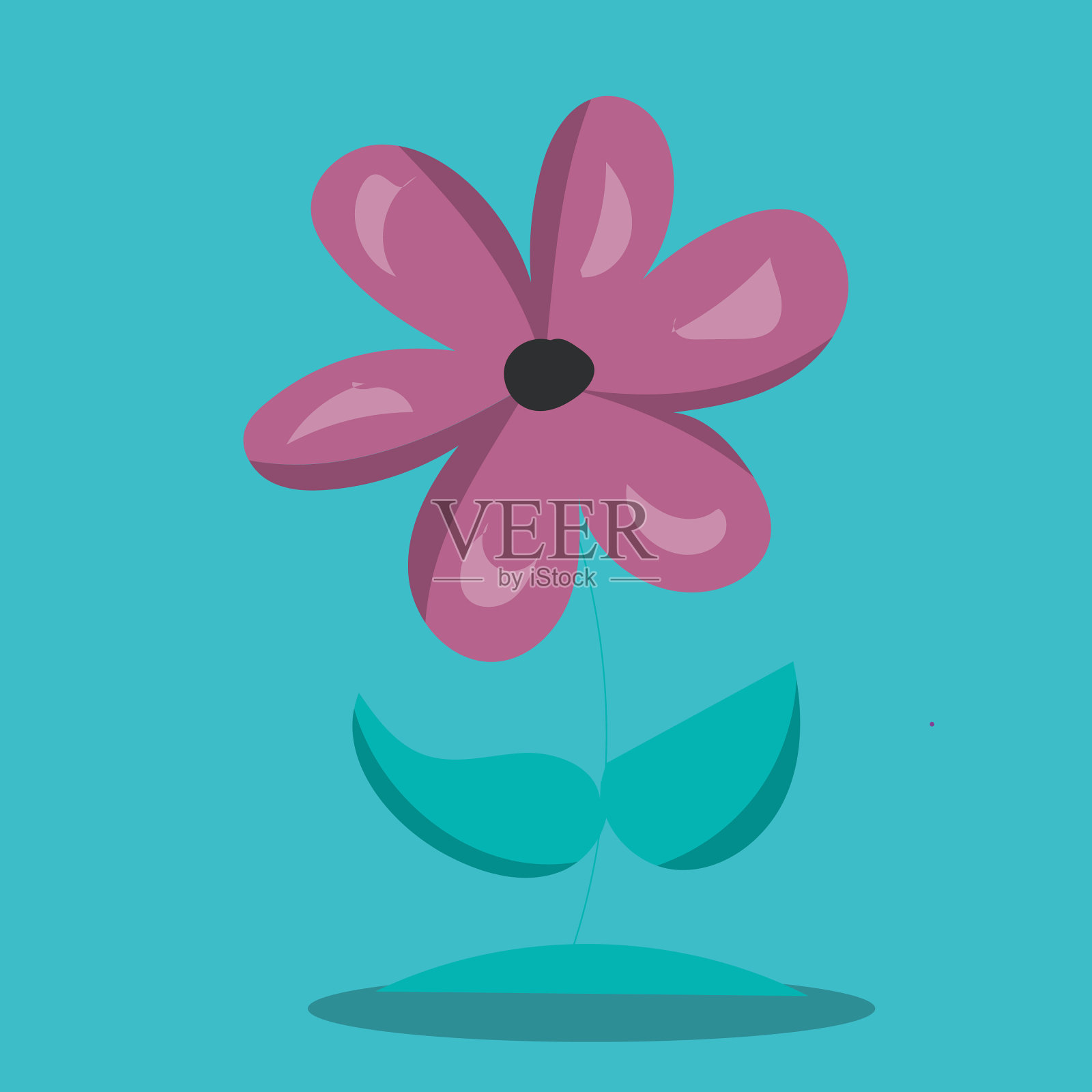 小浣熊花18插画图片素材