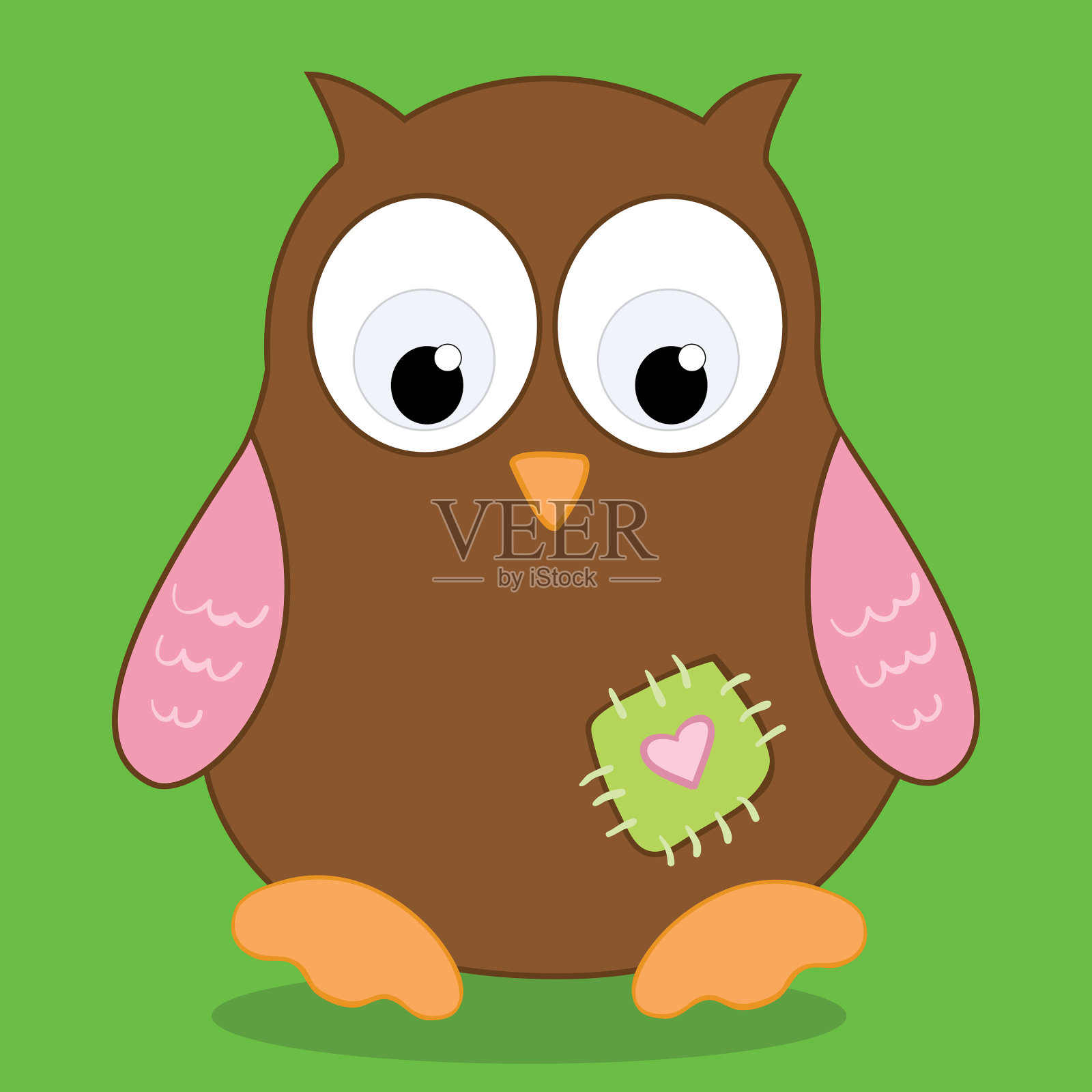 猫头鹰肚子补丁06插画图片素材