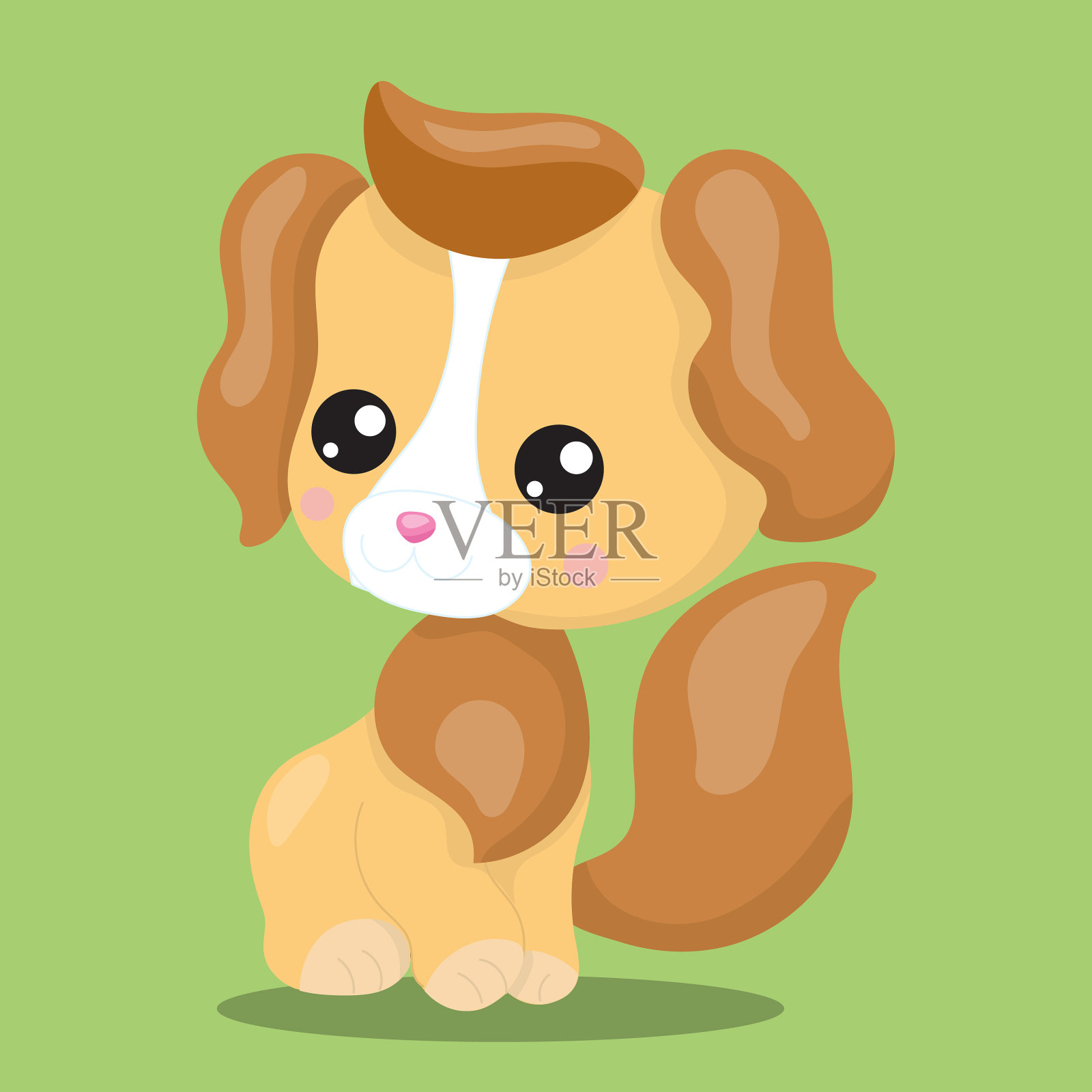 宠物朋友狗浅棕色06插画图片素材