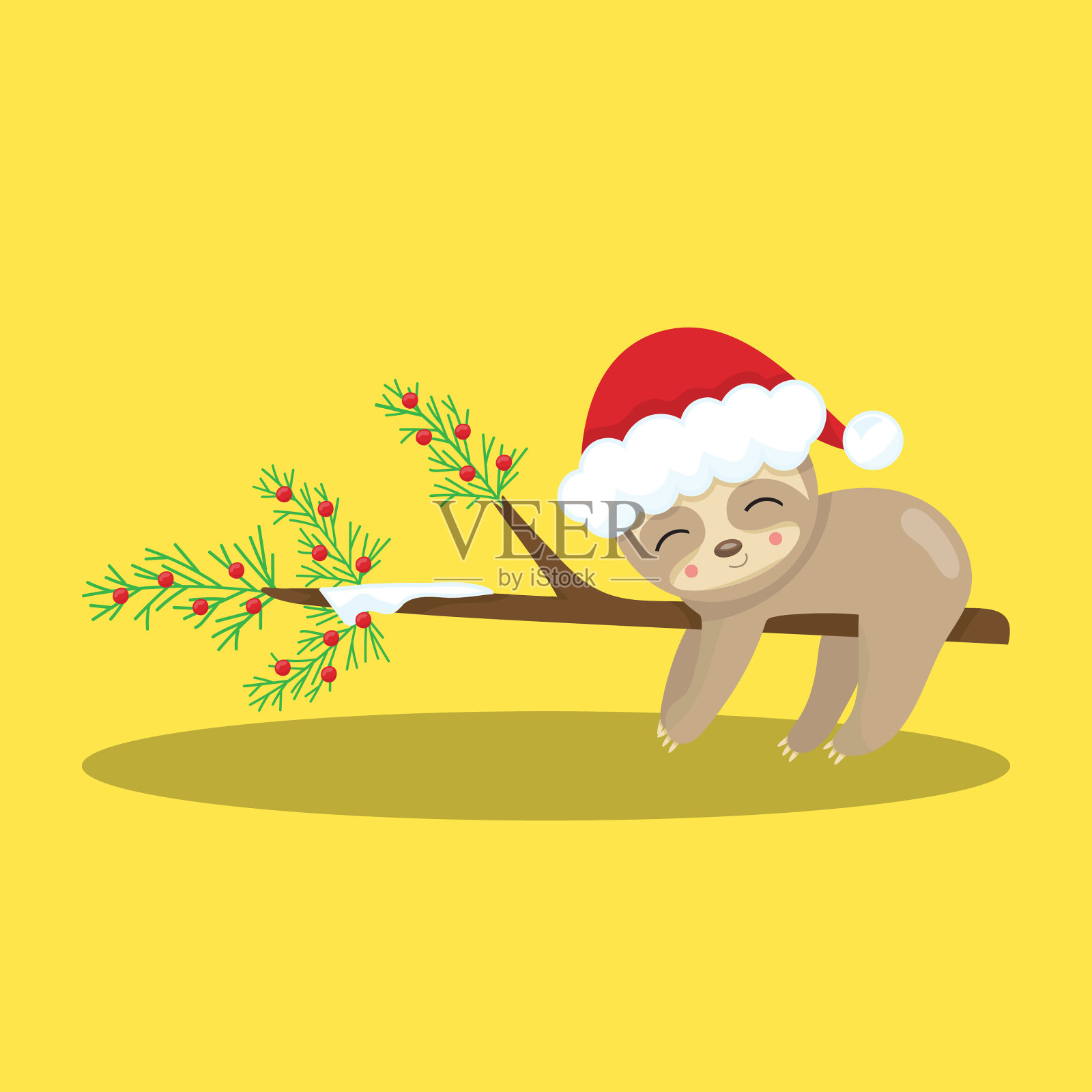 圣诞老人懒起来02插画图片素材