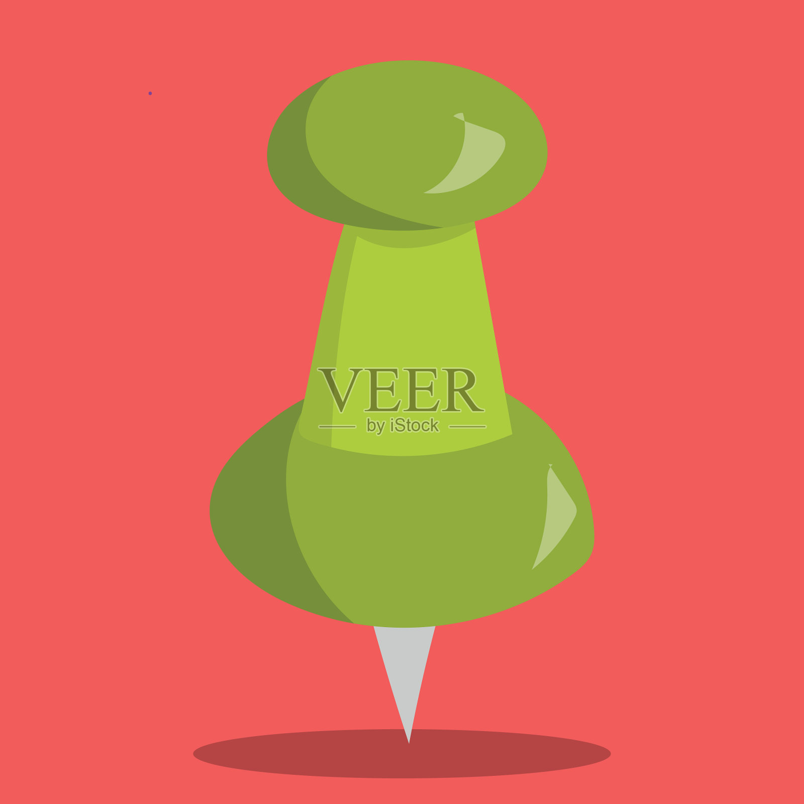 学校物品别针绿色24插画图片素材