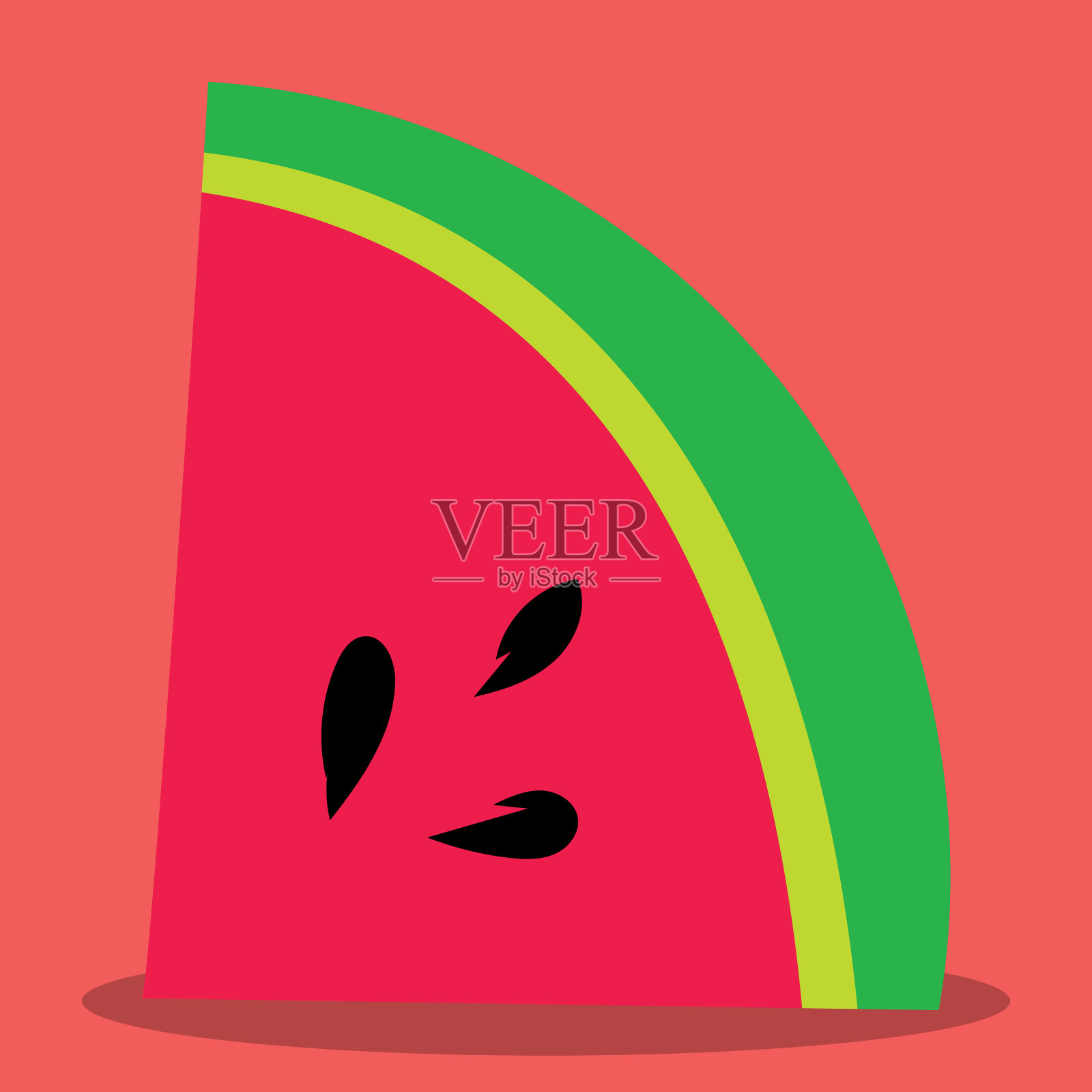 西瓜精灵四分之一09插画图片素材