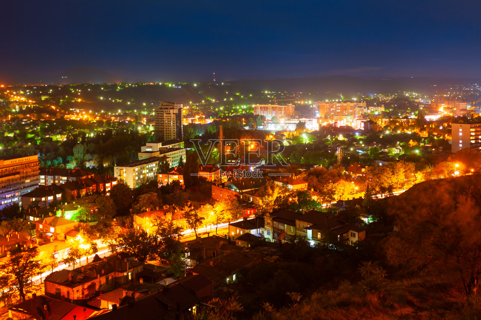 皮提戈尔斯克城市鸟瞰图照片摄影图片