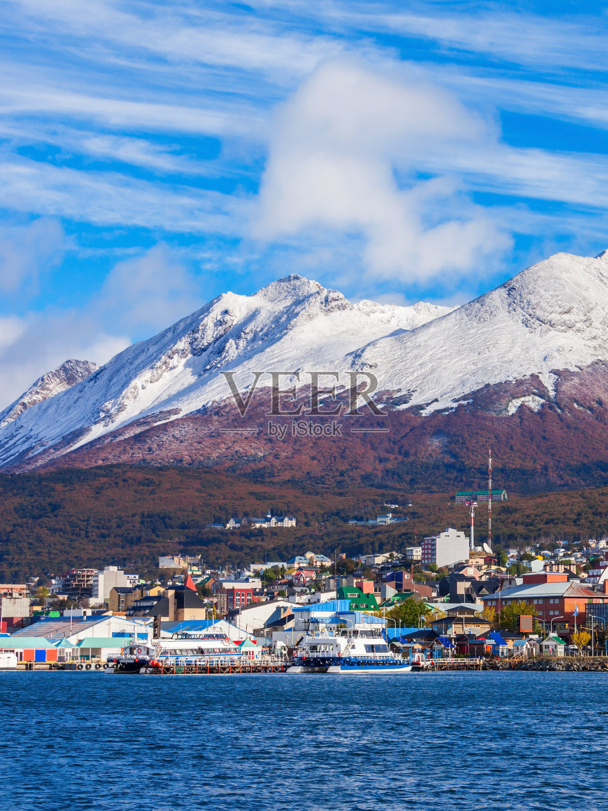 乌斯怀亚鸟瞰图，阿根廷照片摄影图片
