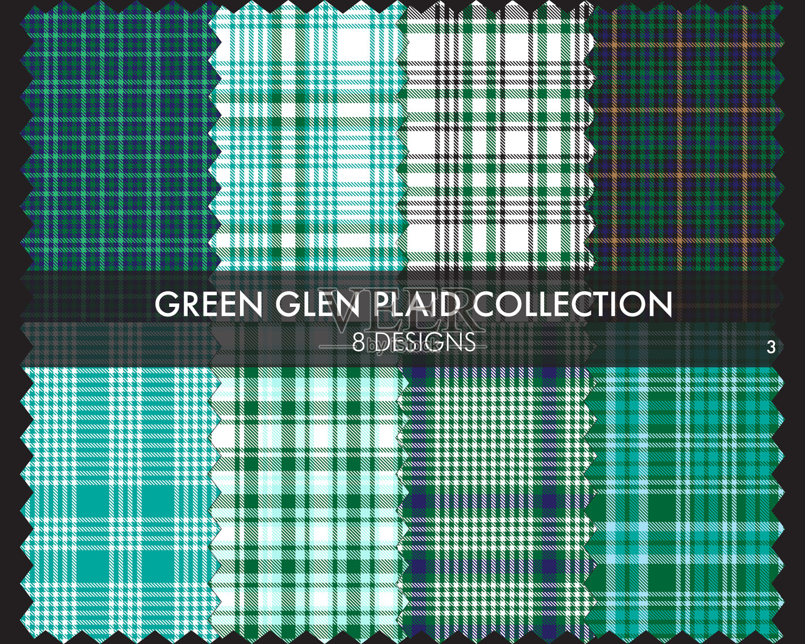 绿格伦格子呢无缝图案插画图片素材