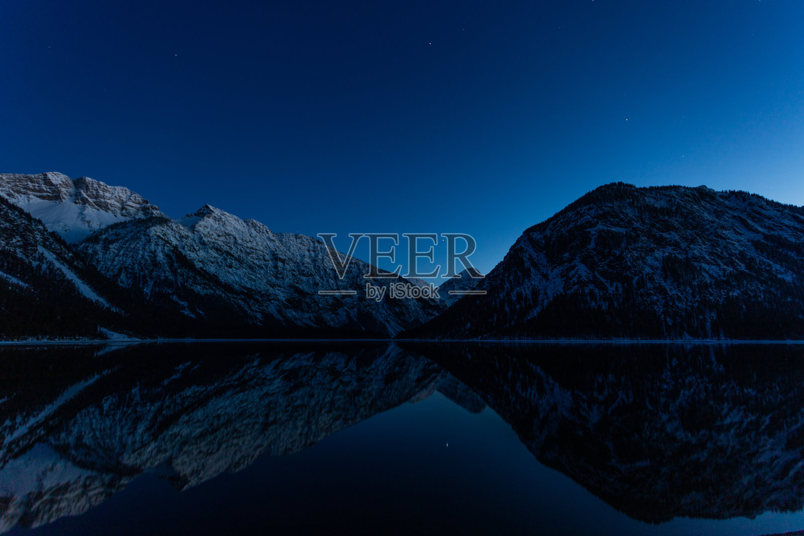 Ammerwald Plansee夜长暴露山景观照片摄影图片