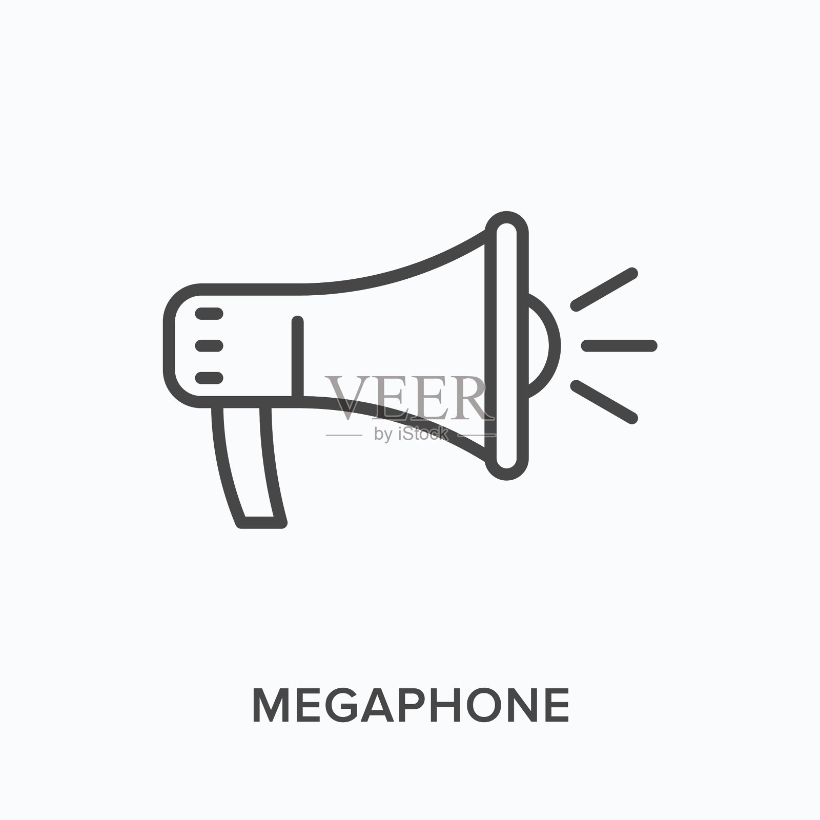 扩音器平面线图标轮廓插画图片素材