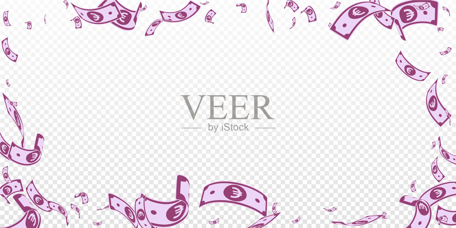 欧盟欧元纸币，随机欧元纸币插画图片素材