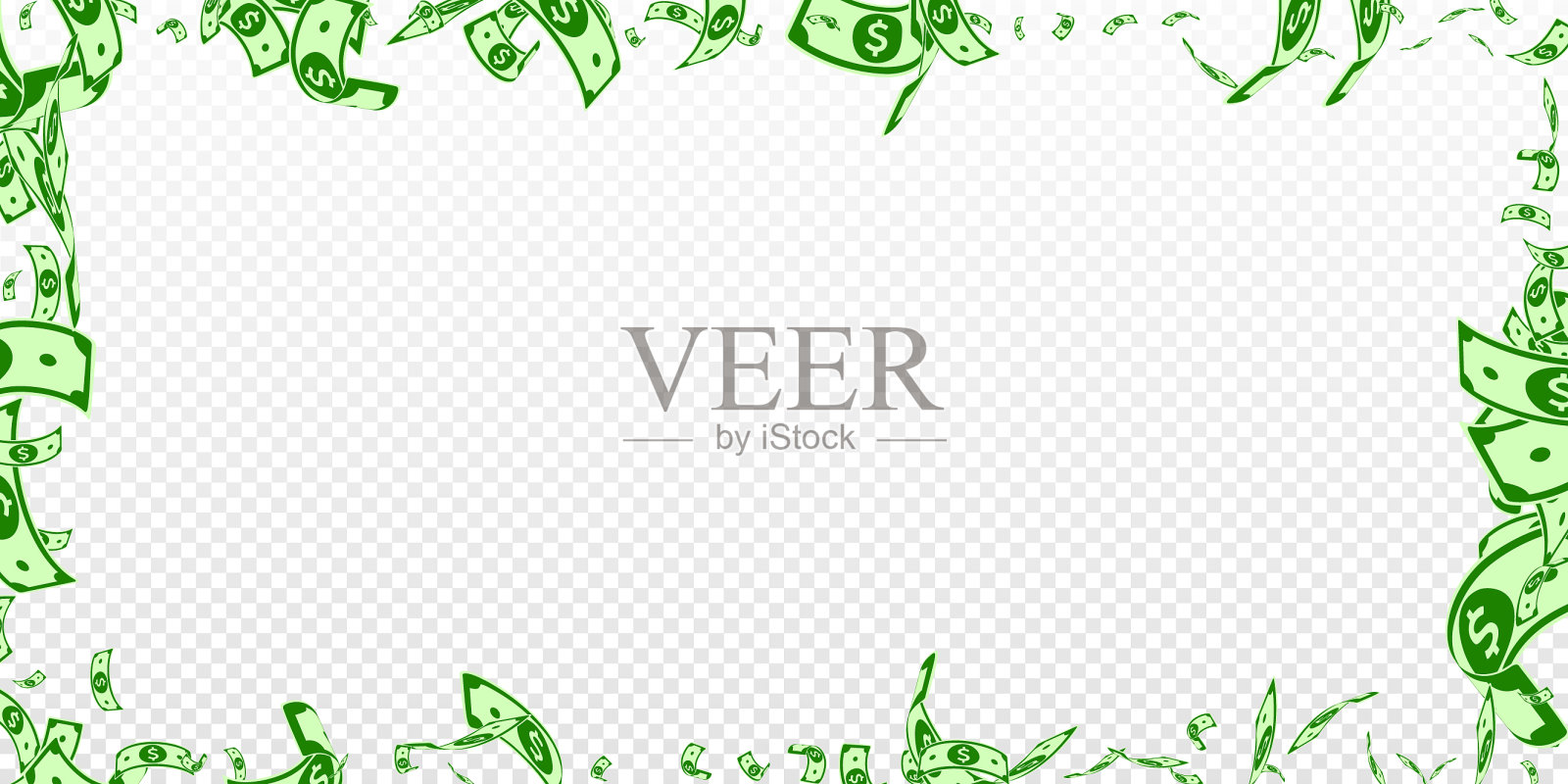 零乱的美元纸币落在上面插画图片素材