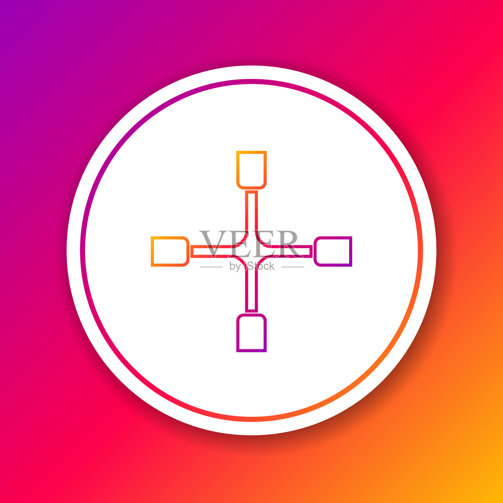 颜色线轮扳手图标隔离颜色图标素材