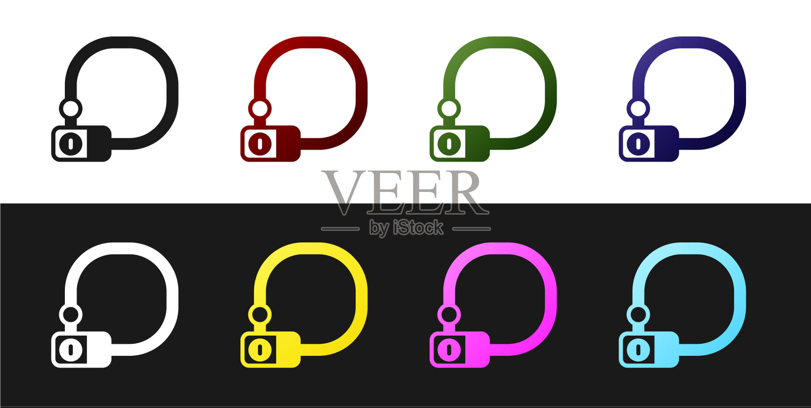 设置自行车锁u形工业图标隔离图标素材