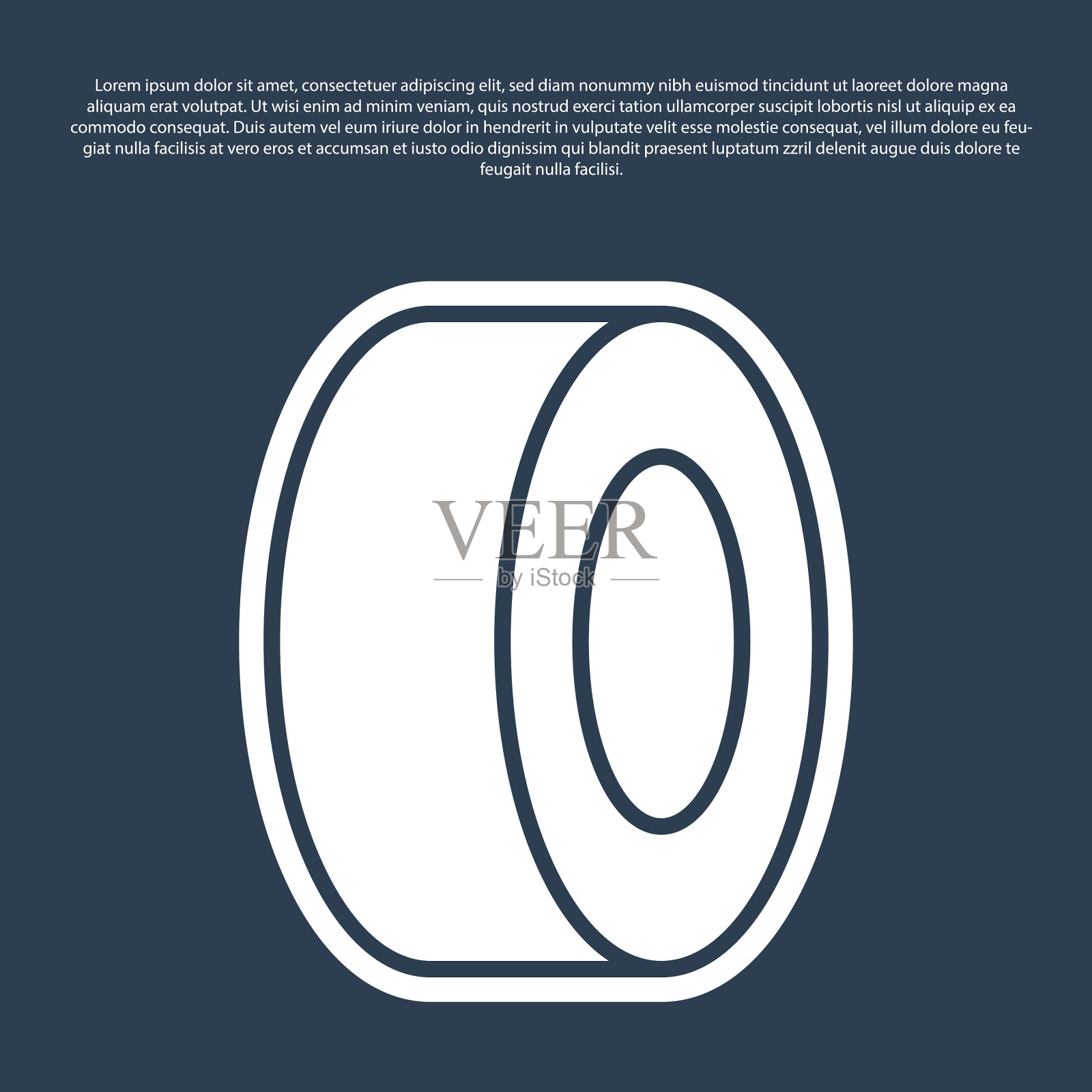 蓝色线汽车轮胎图标孤立在蓝色插画图片素材