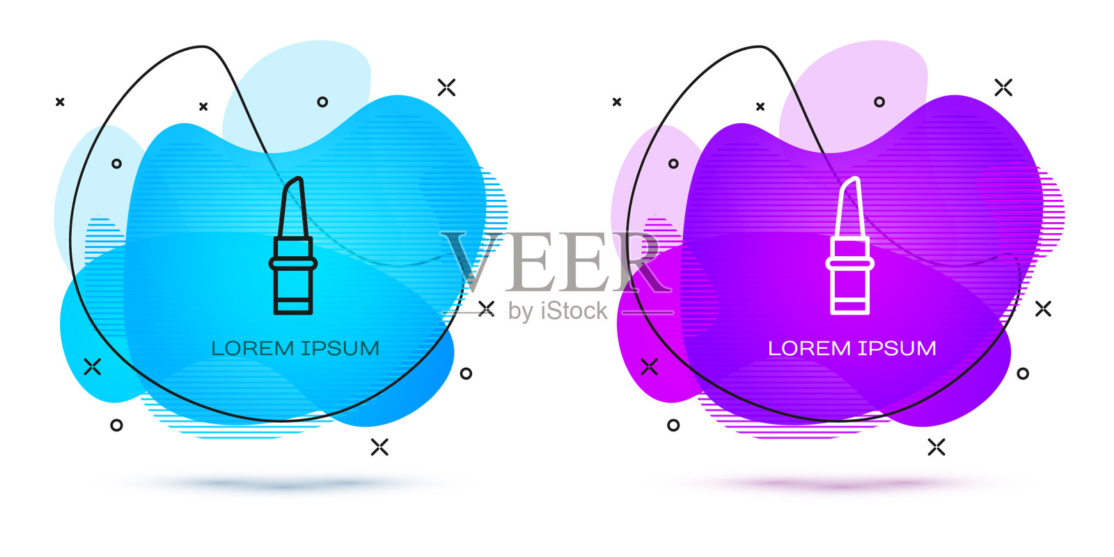 线口红图标孤立在白色背景插画图片素材
