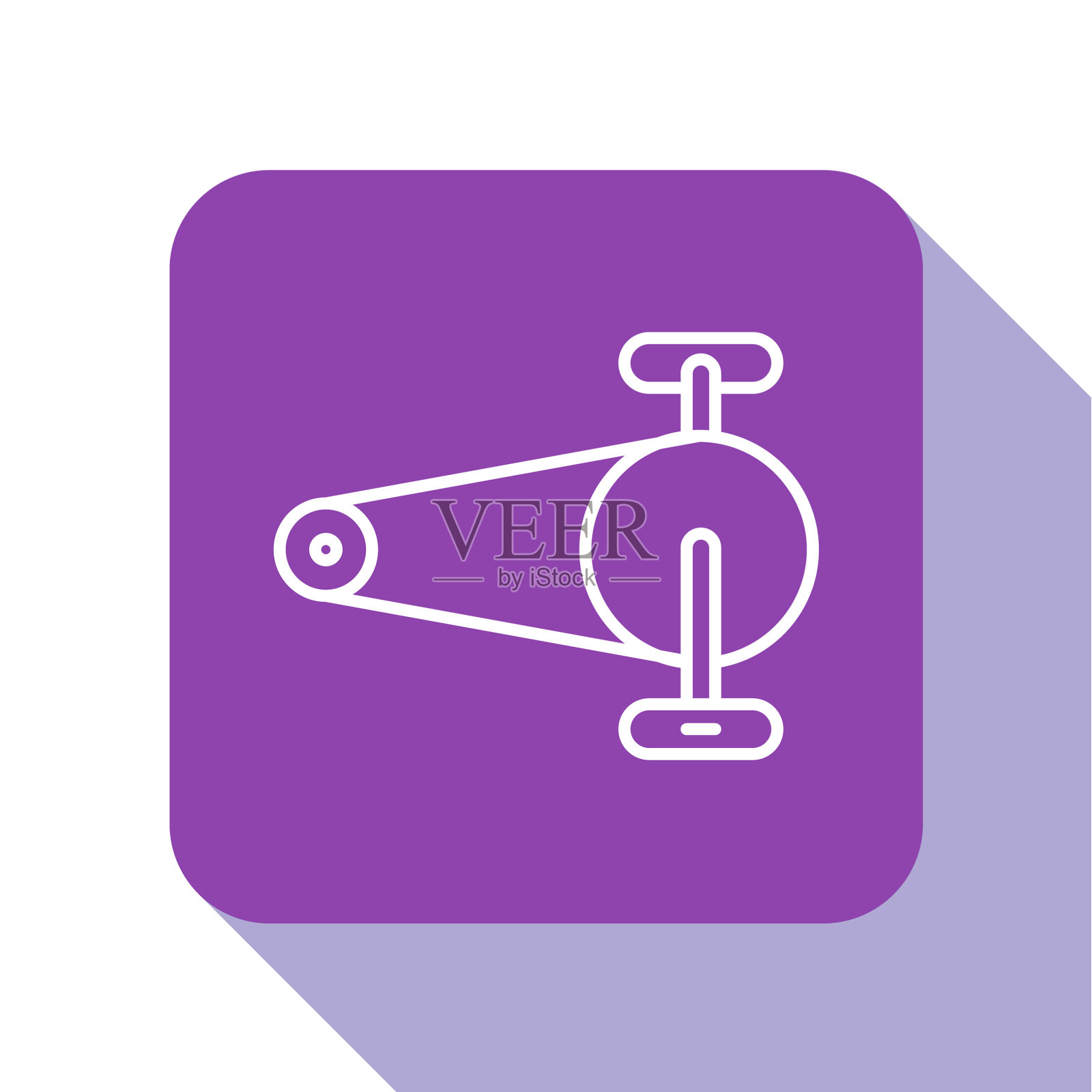 白色线自行车链与齿轮图标图标素材