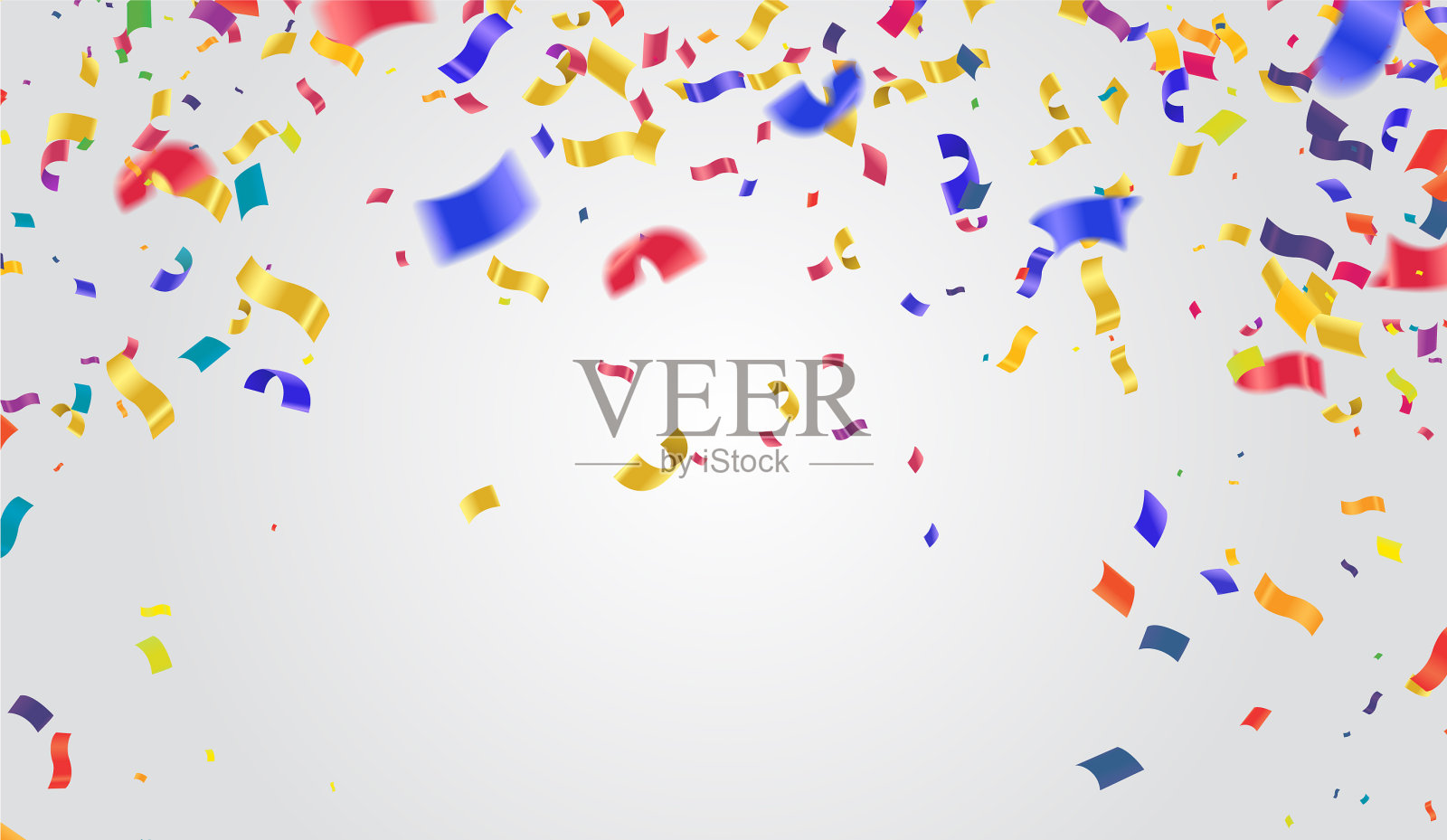 庆祝背景模板与五彩纸屑和插画图片素材