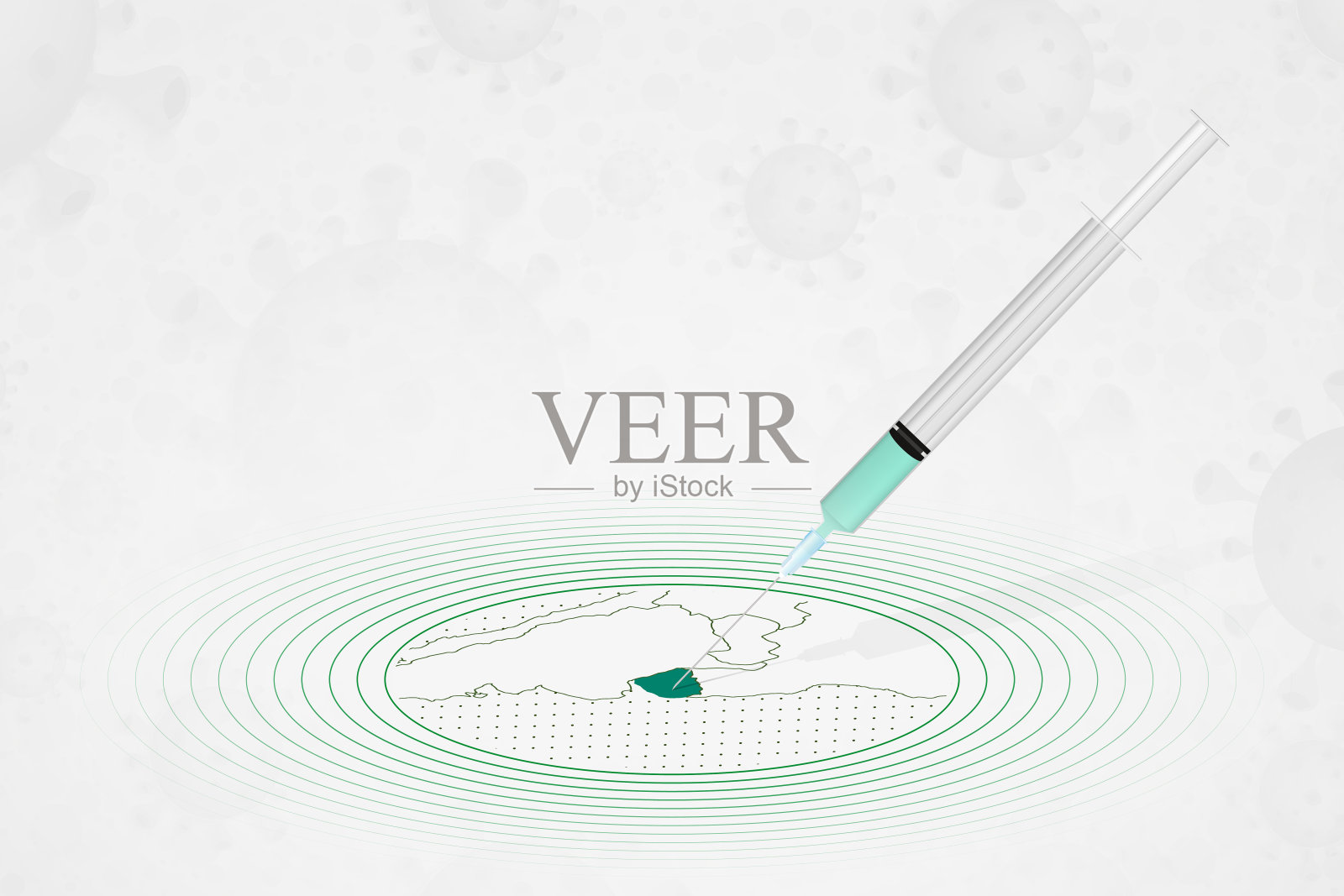 乌拉圭疫苗接种概念，乌拉圭地图中的疫苗注射。新型冠状病毒(COVID-19)的疫苗和接种。插画图片素材