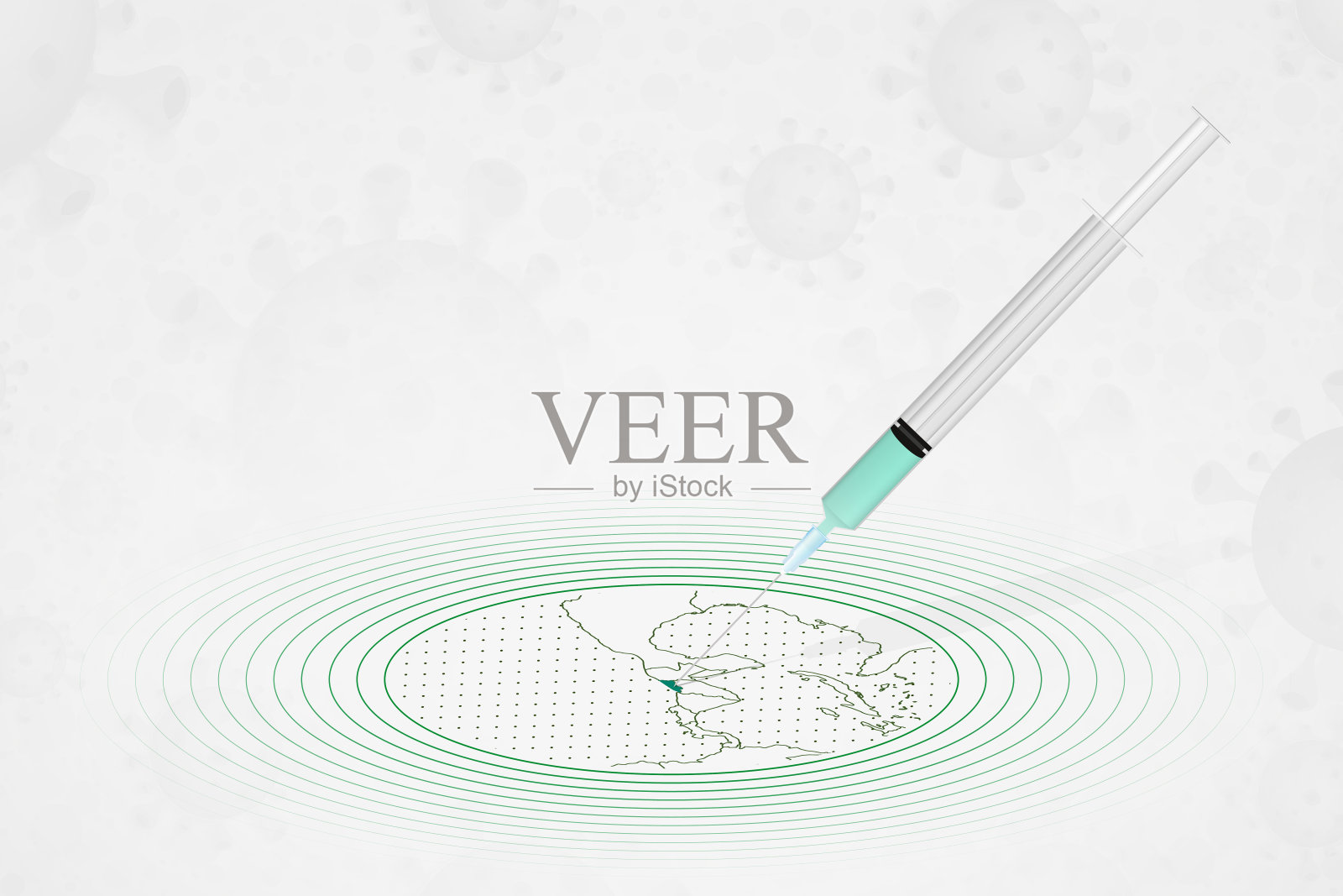 萨尔瓦多疫苗接种概念，萨尔瓦多地图中的疫苗注射。新型冠状病毒(COVID-19)的疫苗和接种。插画图片素材
