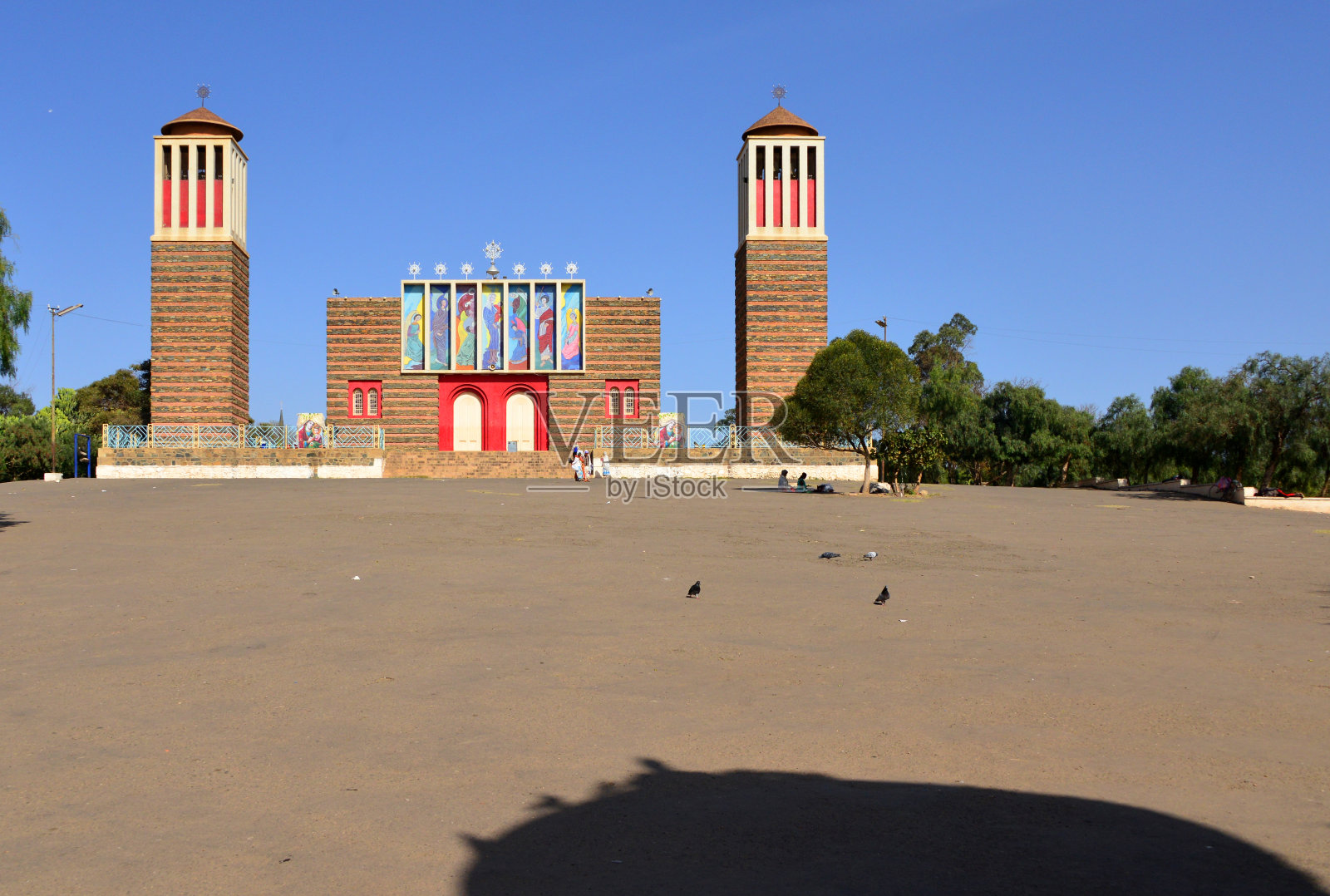 恩达·玛利亚姆科普特大教堂-融合了意大利美学和当地建筑，阿斯马拉，厄立特里亚照片摄影图片