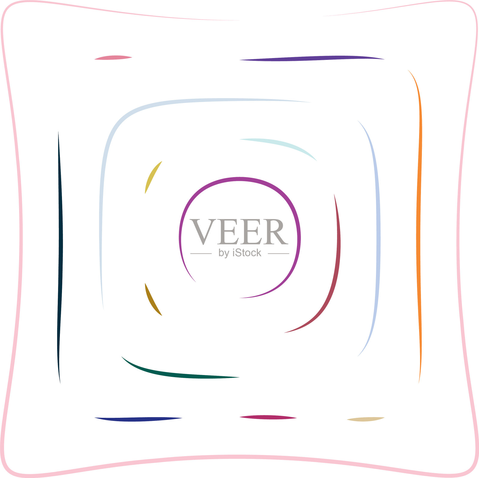 挤压变形方形粒子单元插画图片素材