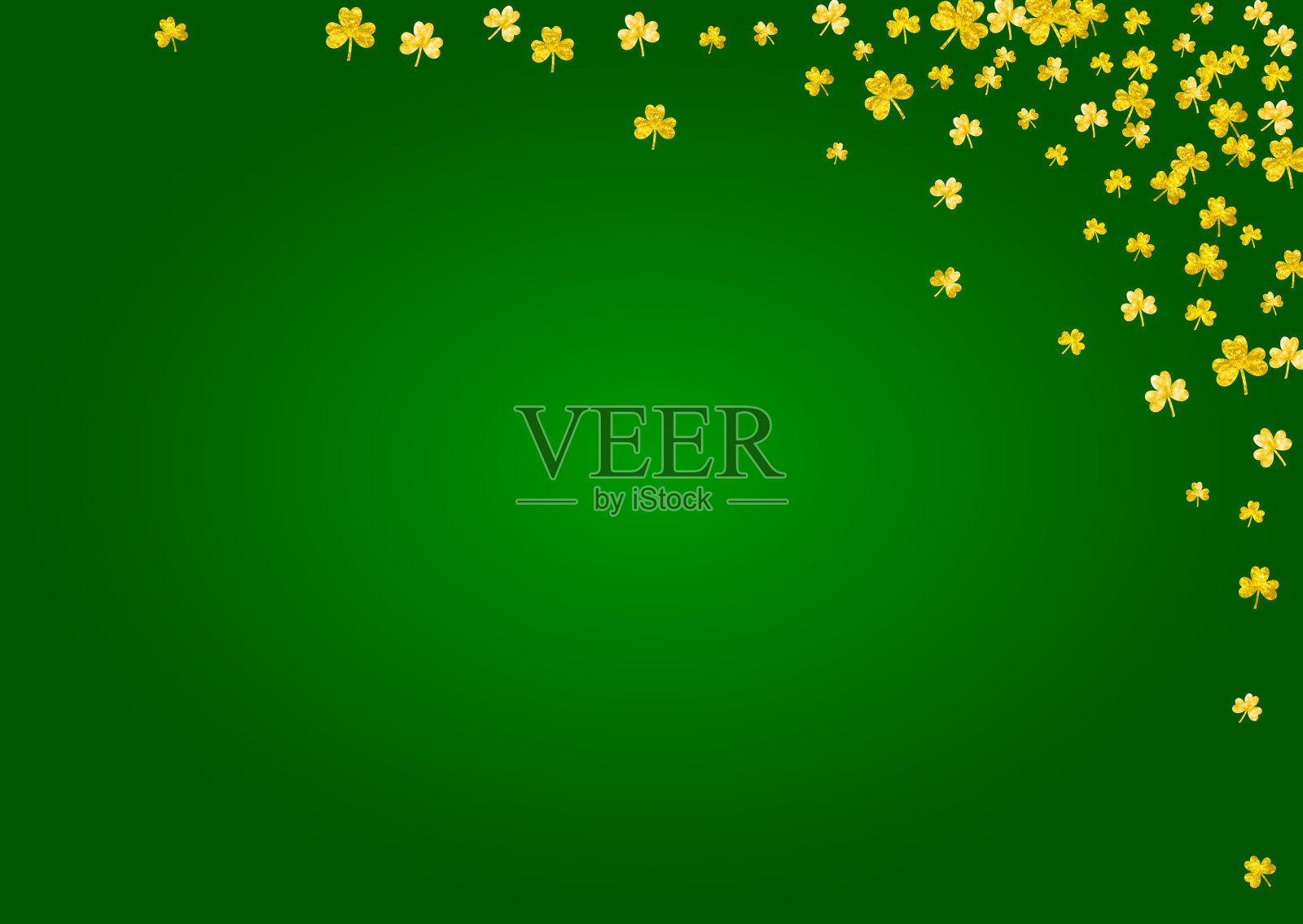 三叶草背景的圣帕特里克节。插画图片素材