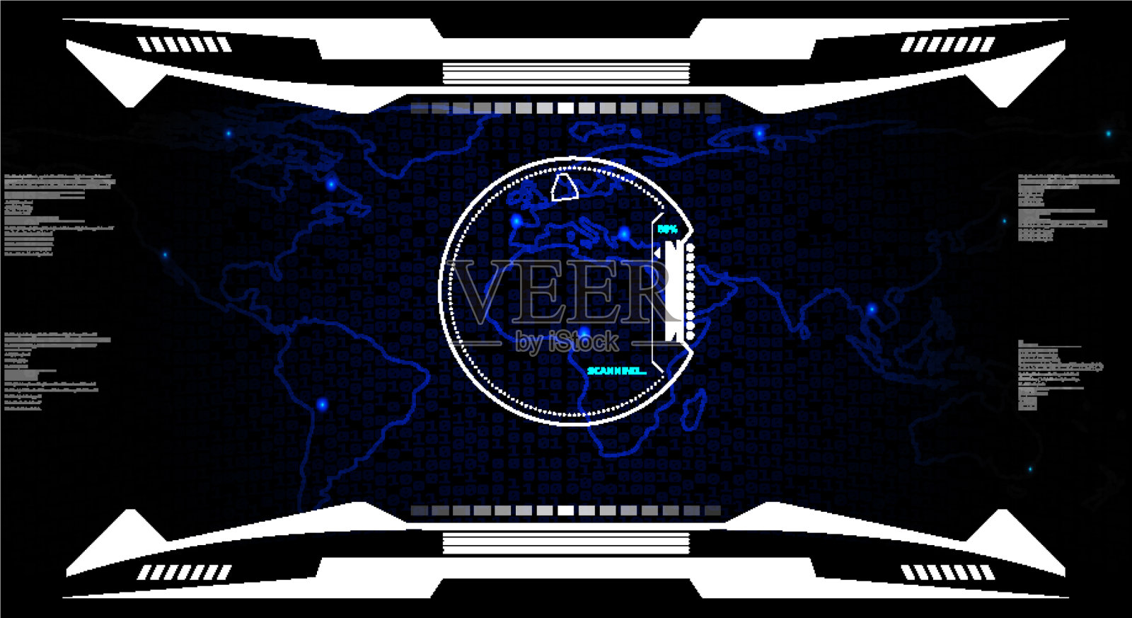 Hud高科技未来的白色元素安全插画图片素材