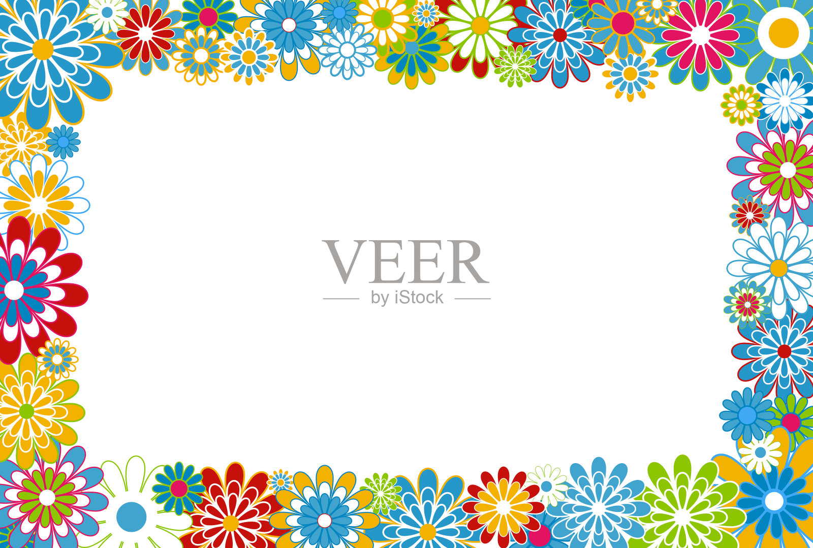 卧式花框插画图片素材