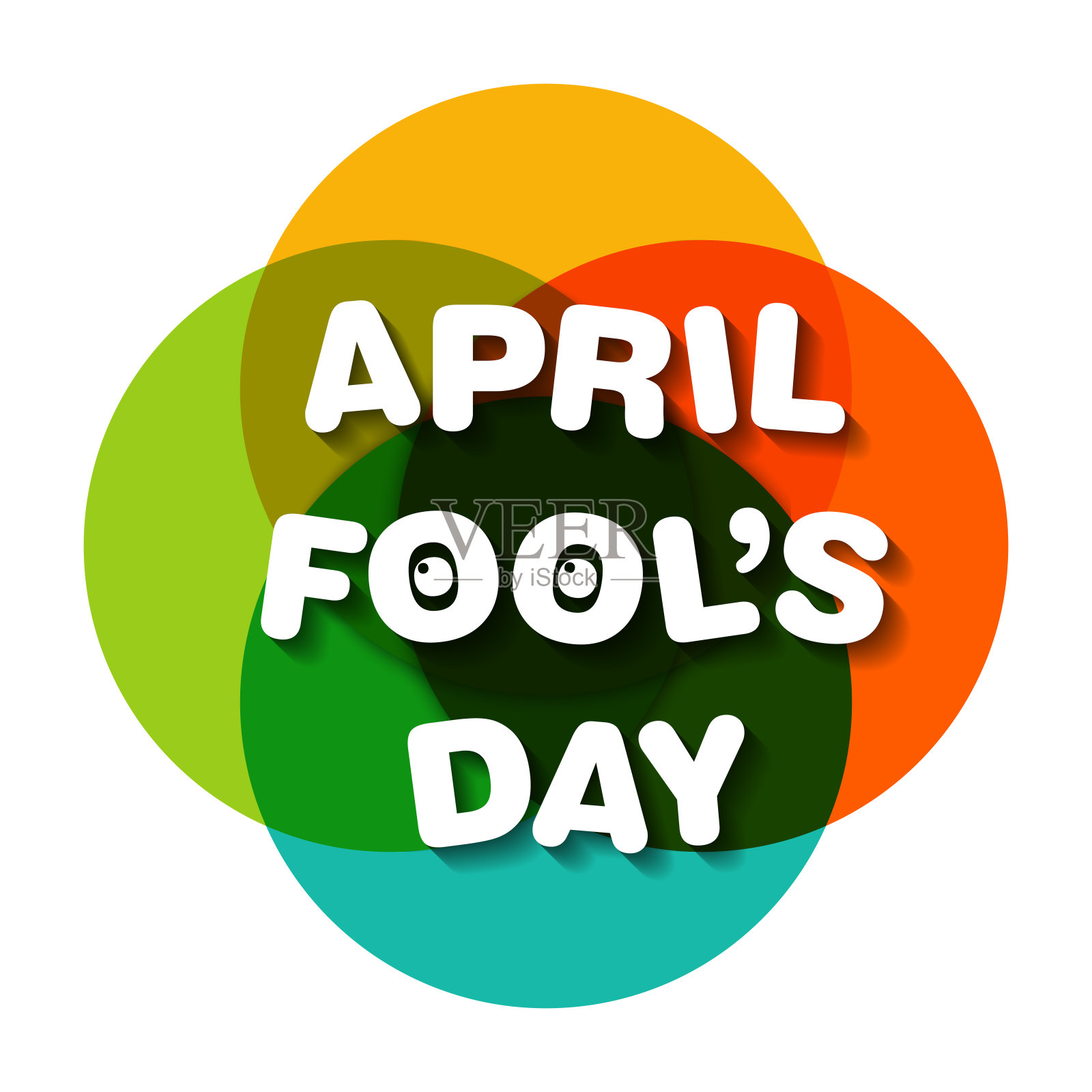 愚人节庆祝贺卡设计。插画图片素材