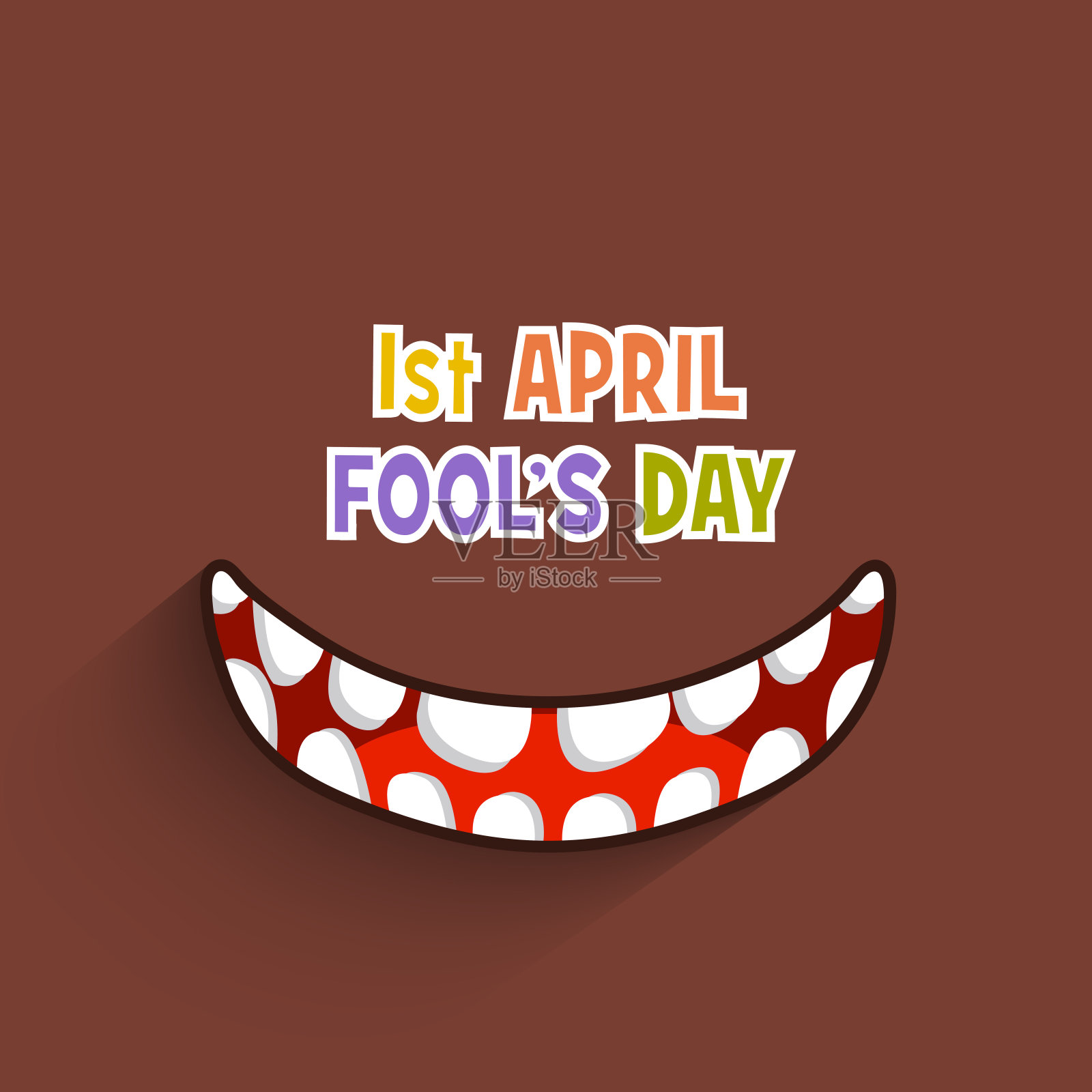 愚人节庆祝贺卡设计。插画图片素材