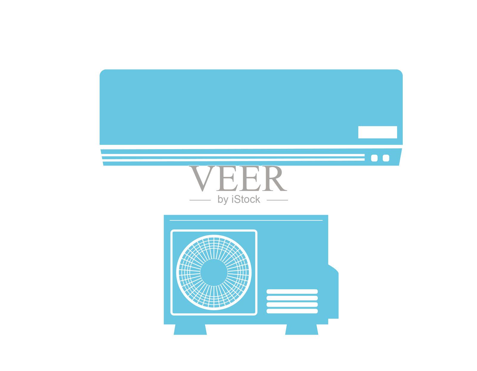 空调和室外机矢量图。插画图片素材