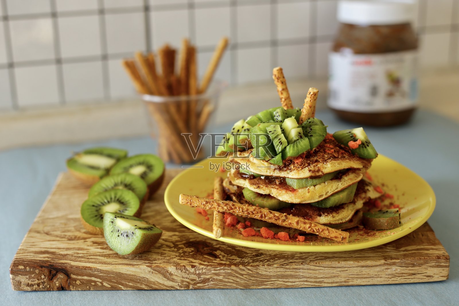 用巧克力煎饼照片摄影图片