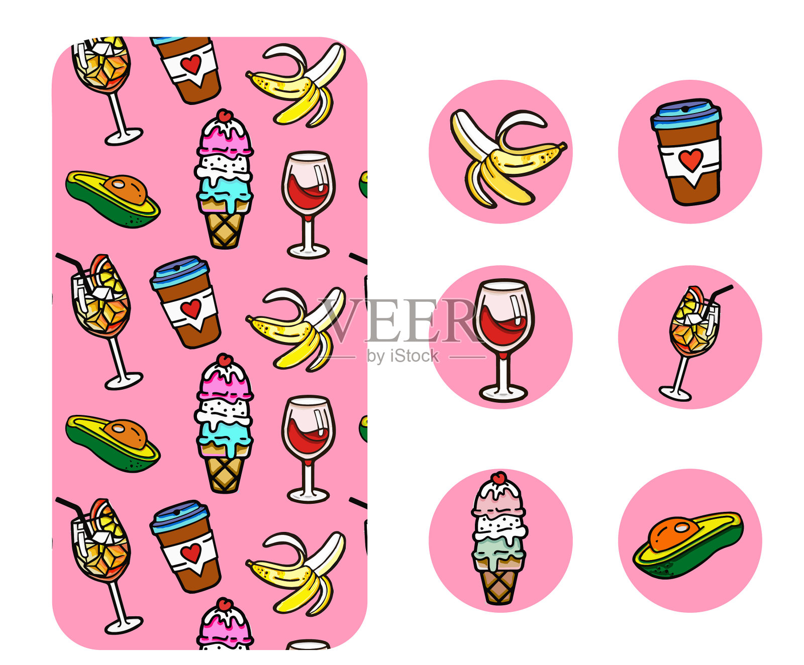 绘制卡通风格的可编辑的社会模板插画图片素材