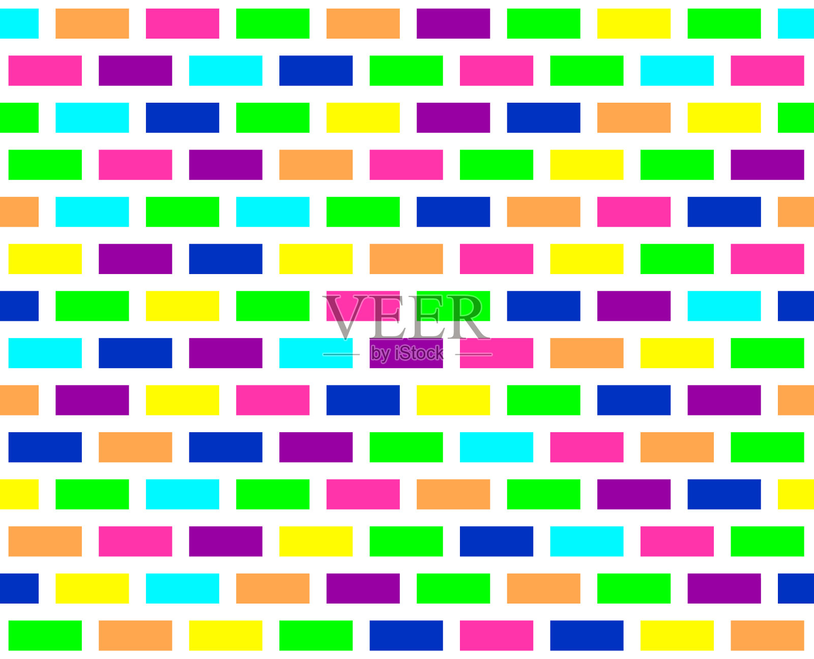 无缝模式。彩虹彩色砖背景。矢量股票插图海报插画图片素材