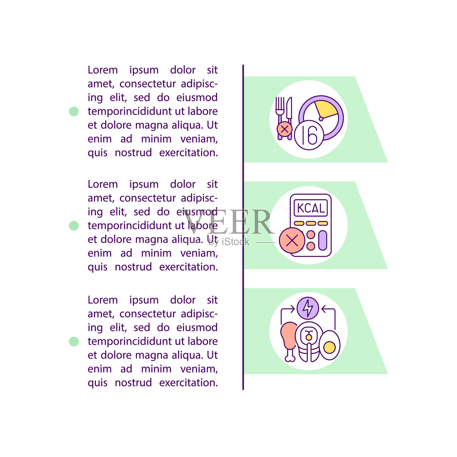 间歇性禁食饮食法概念图标设计模板素材