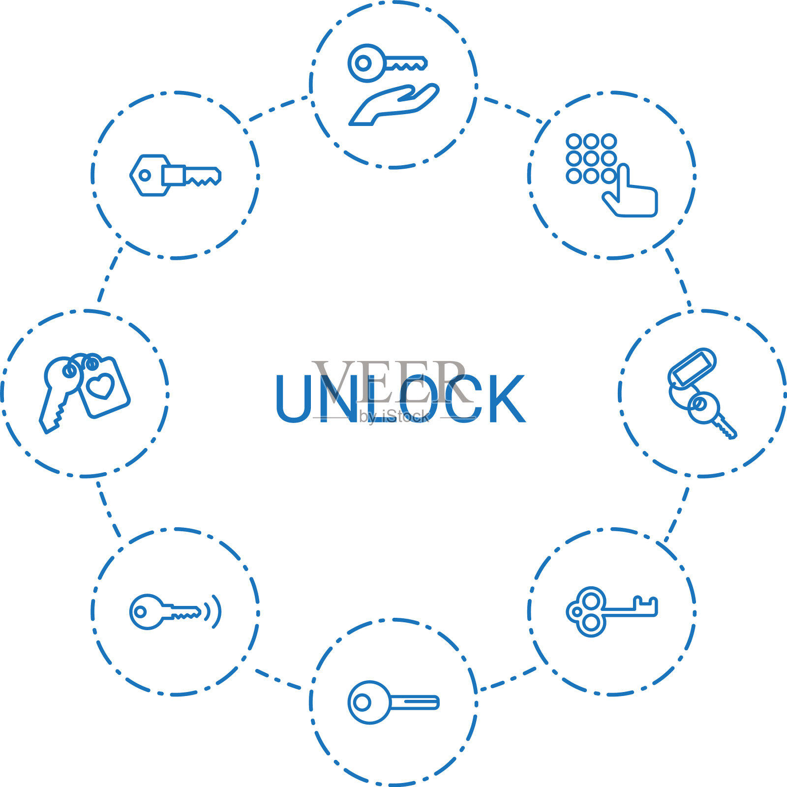 8解锁图标插画图片素材