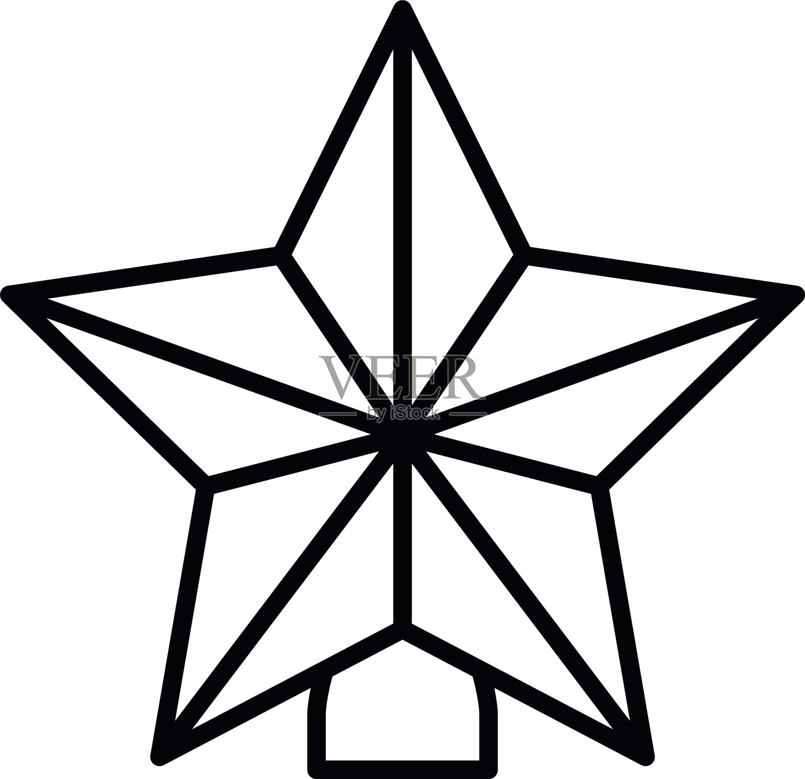 圣诞明星图标线风格设计元素图片