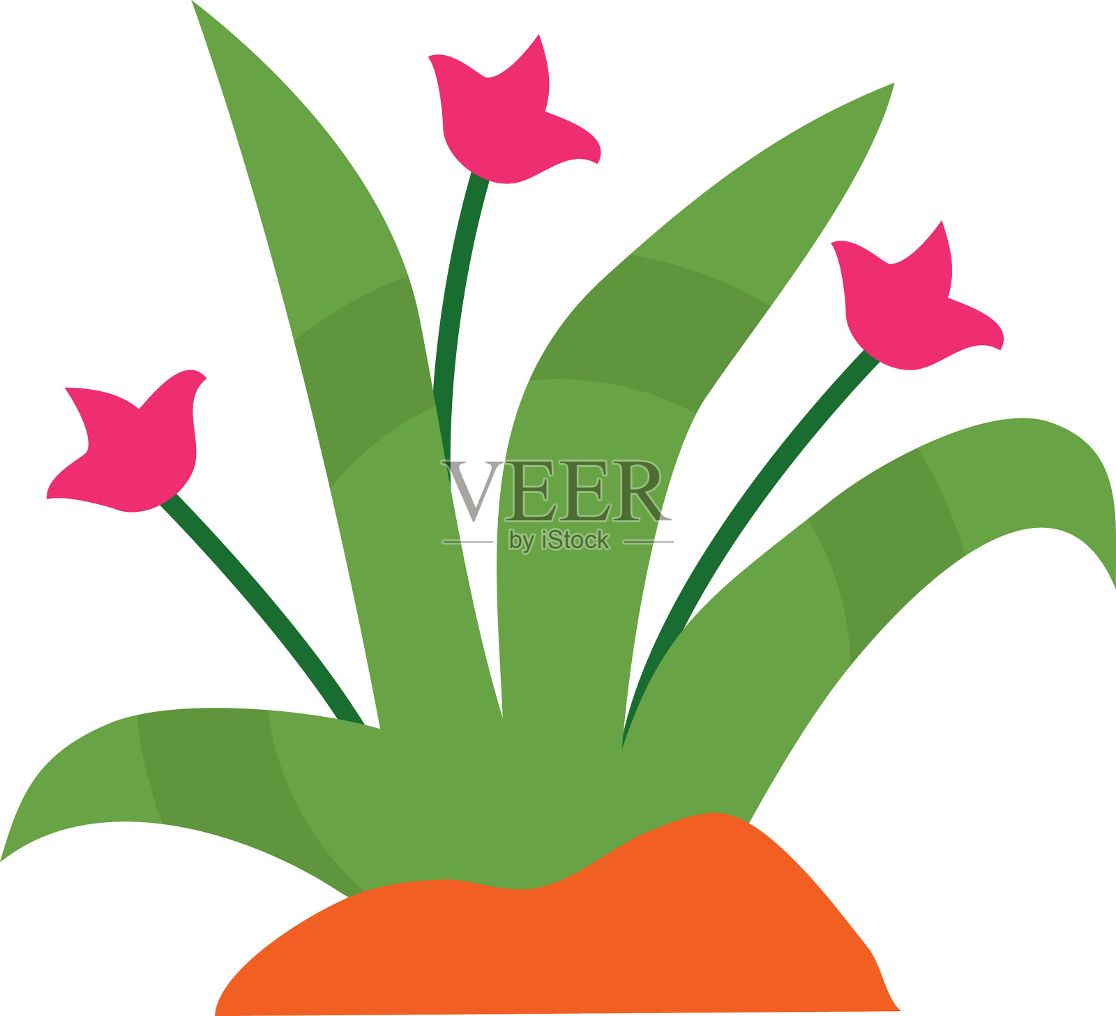 植物与花卉图标扁平化风格设计元素图片