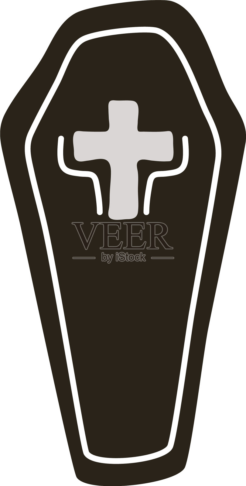 万圣节平底棺材风格的图标设计元素图片