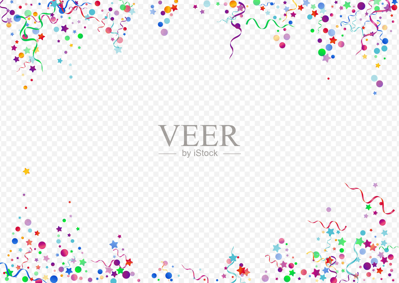 彩色五彩纸屑全景插画图片素材