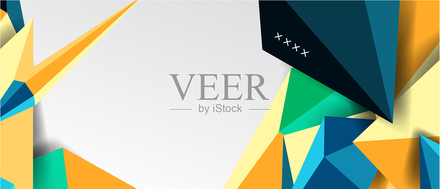 三维低聚抽象形状背景插画图片素材