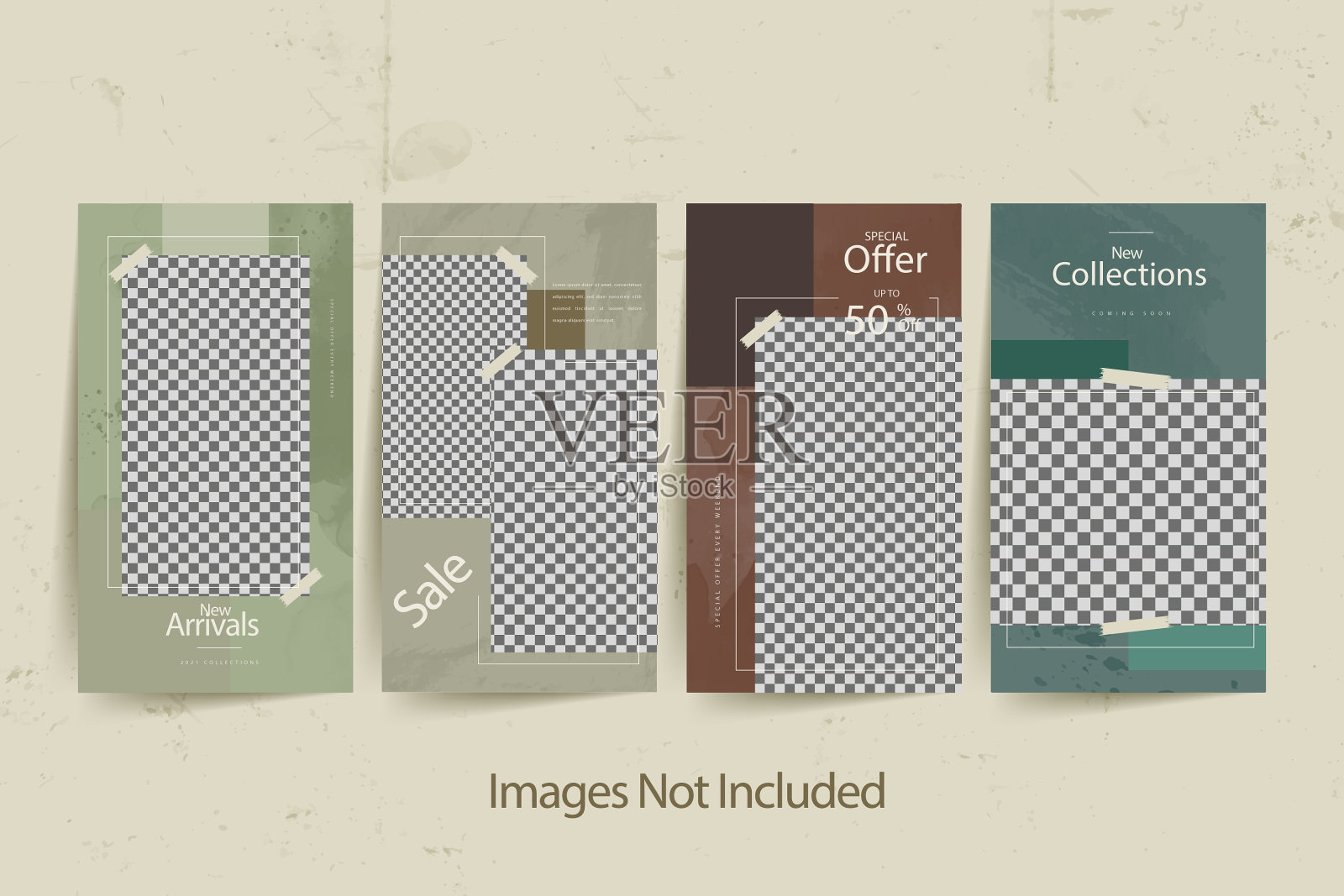 时尚的社交媒体发布个人模板插画图片素材