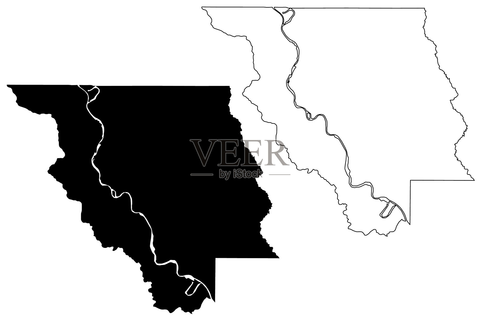 红河县，路易斯安那州，美国联合县插画图片素材