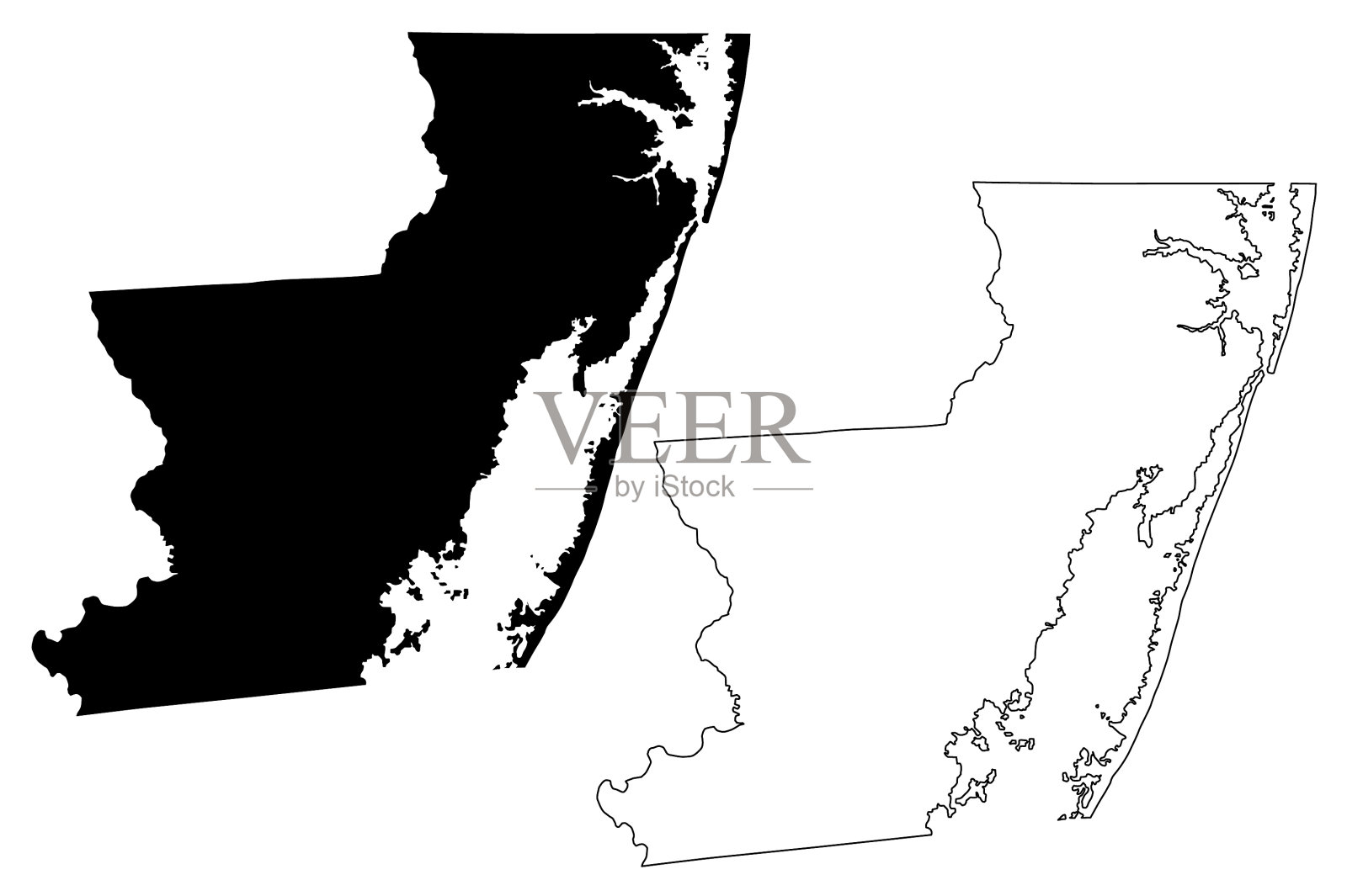 美国马里兰州伍斯特县，美国插画图片素材