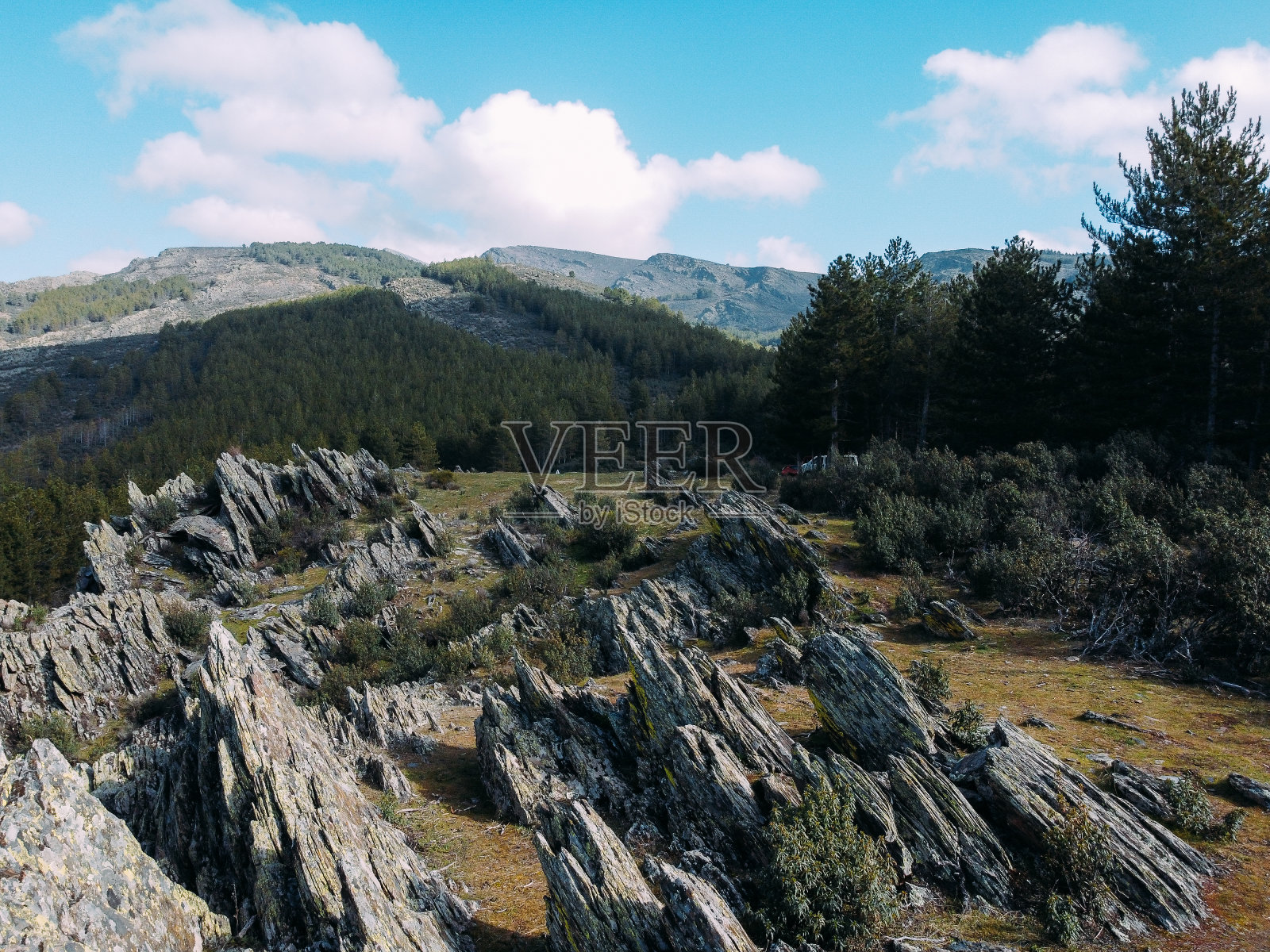 空中风景摄影在马德里山口照片摄影图片