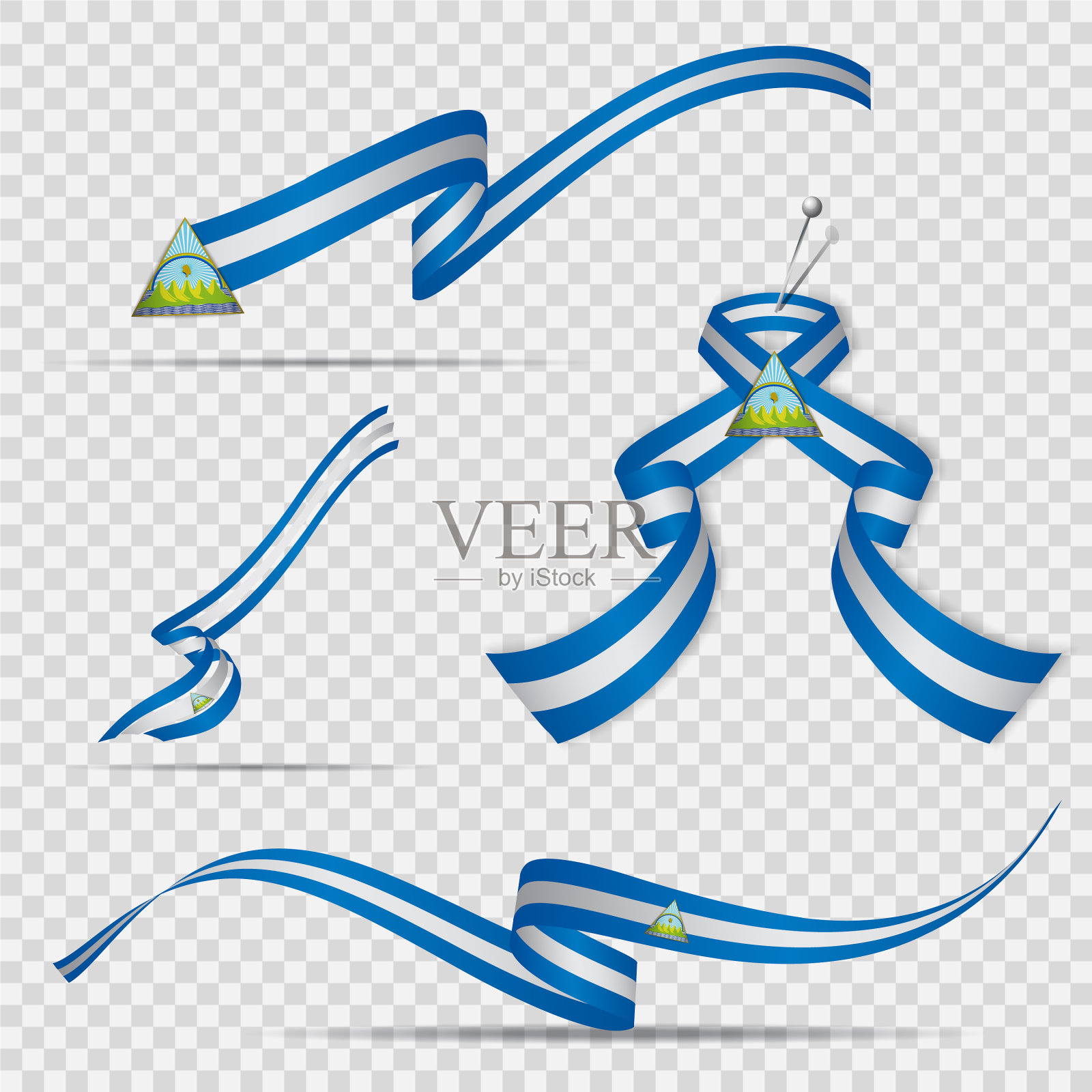 尼加拉瓜国旗9月15日套插画图片素材