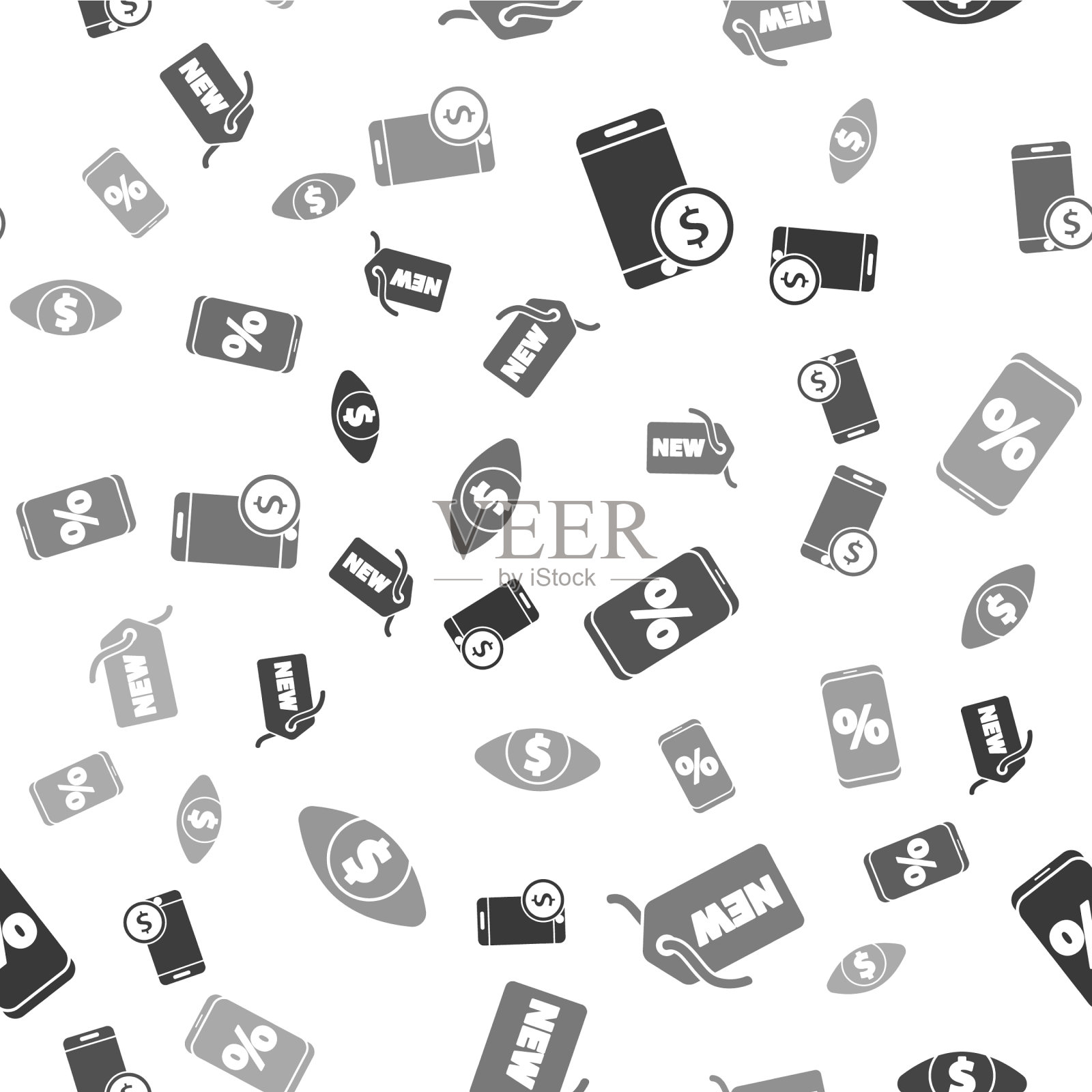 设置智能手机的美元价格标签与新的图标素材