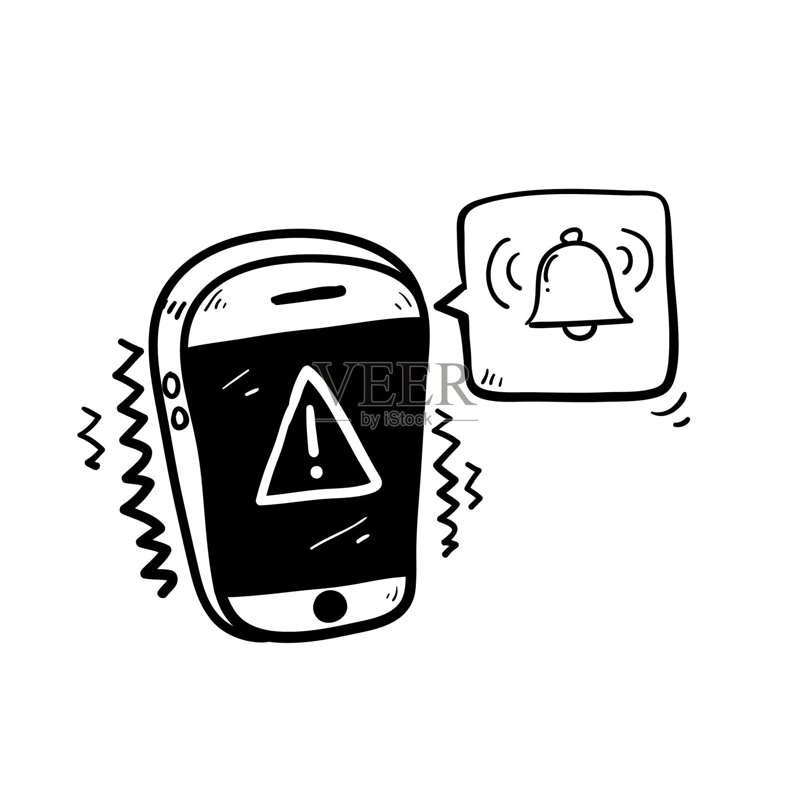 简单设置手绘警告相关线设计元素图片